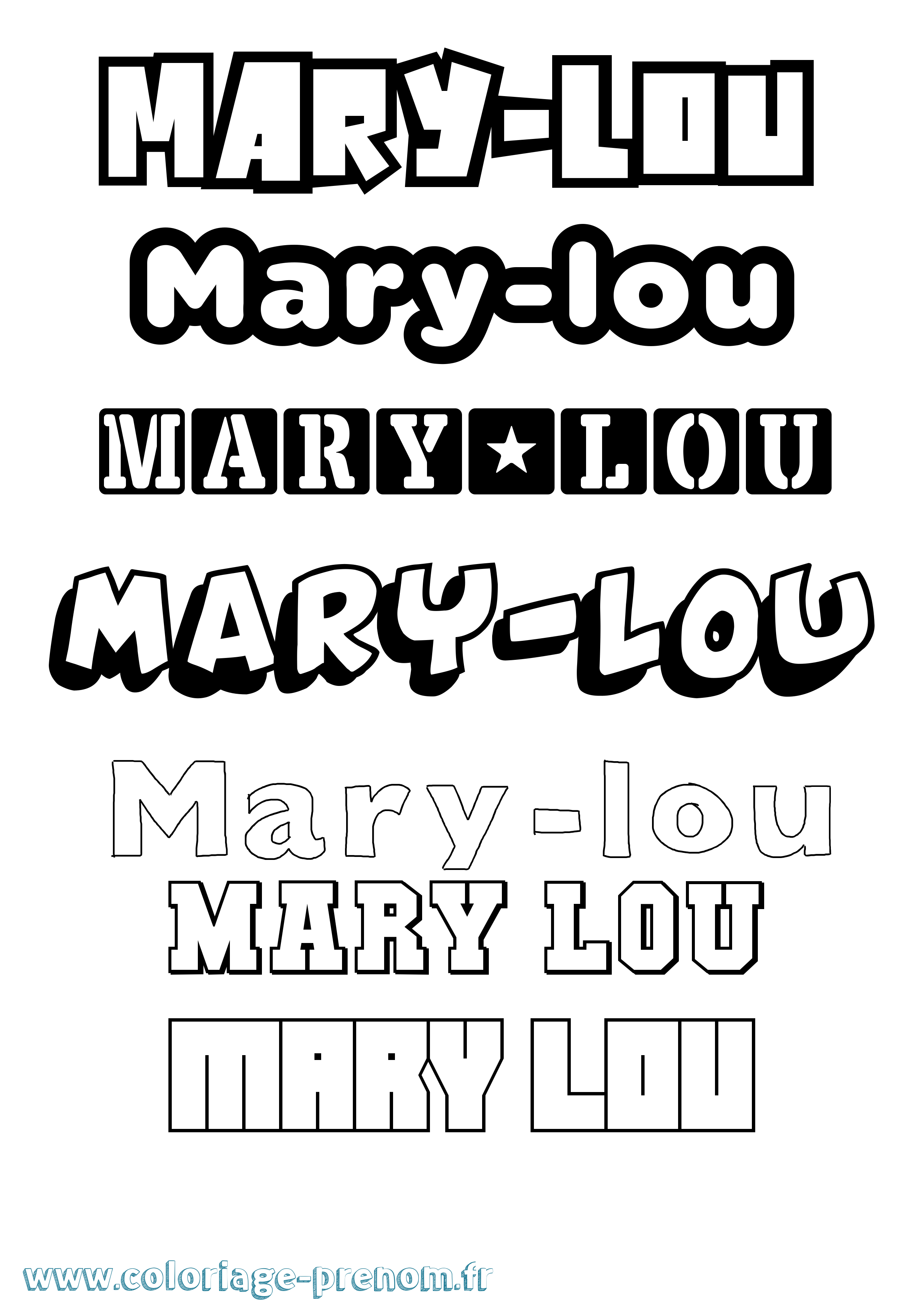 Coloriage Mary-Lou Simple Coloriage prénom Mary-Lou Simple