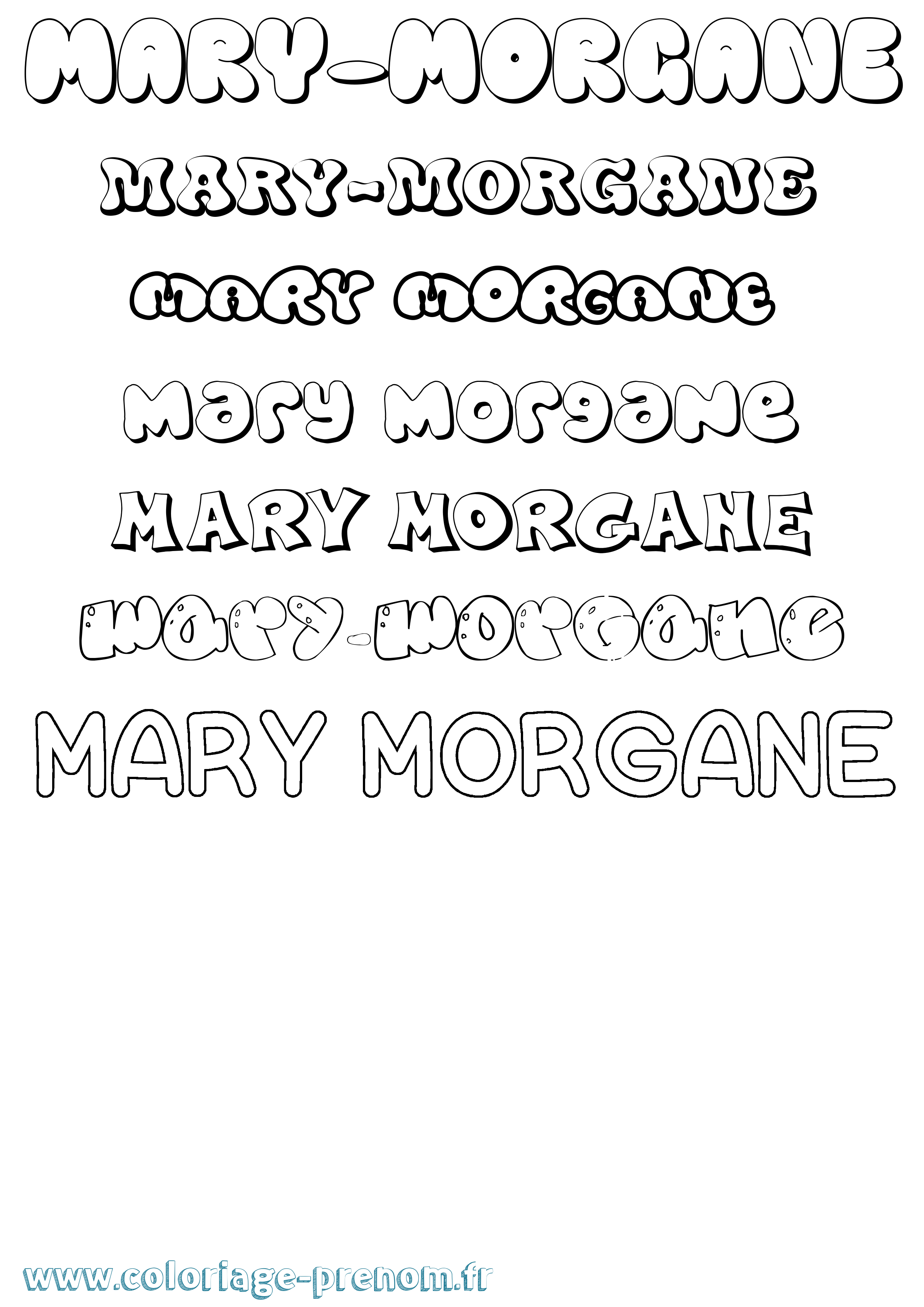 Coloriage Mary-Morgane Bubble Coloriage prénom Mary-Morgane Bubble