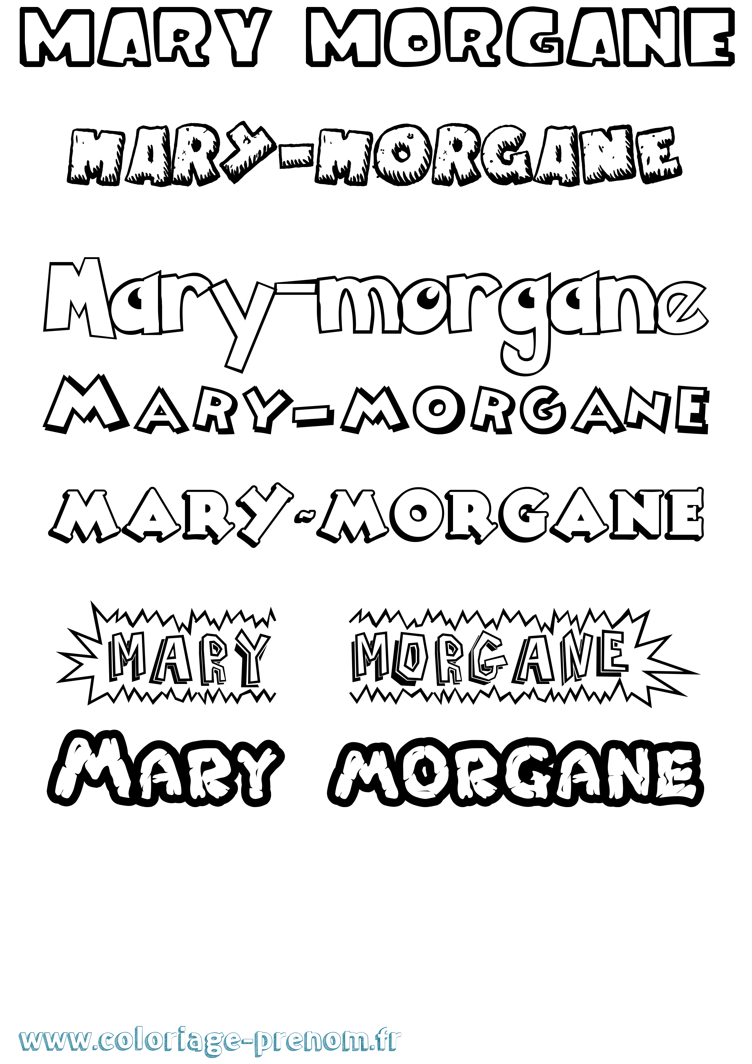 Coloriage Mary-Morgane Dessin Animé Coloriage prénom Mary-Morgane Dessin Animé