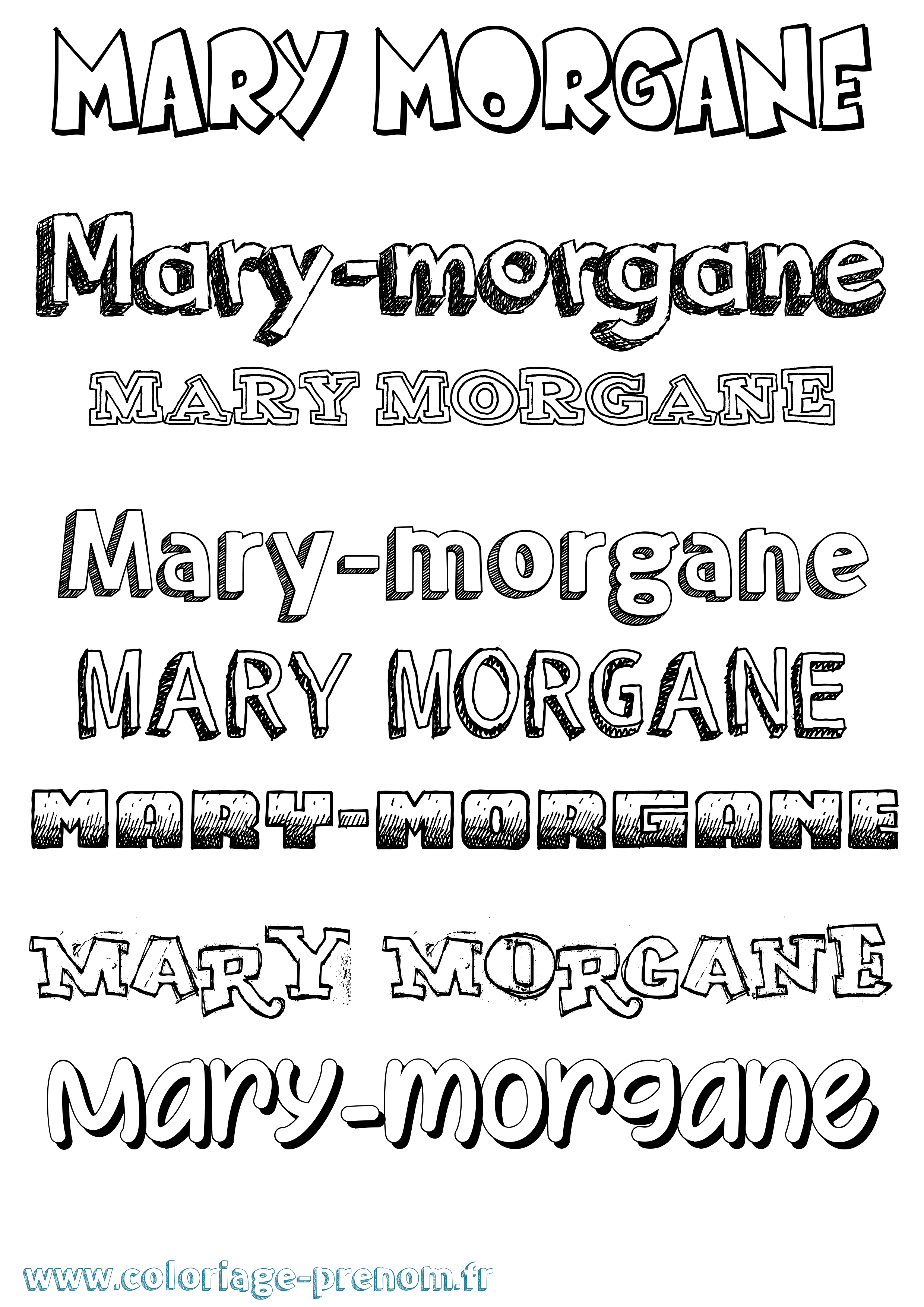 Coloriage Mary-Morgane Dessiné Coloriage prénom Mary-Morgane Dessiné