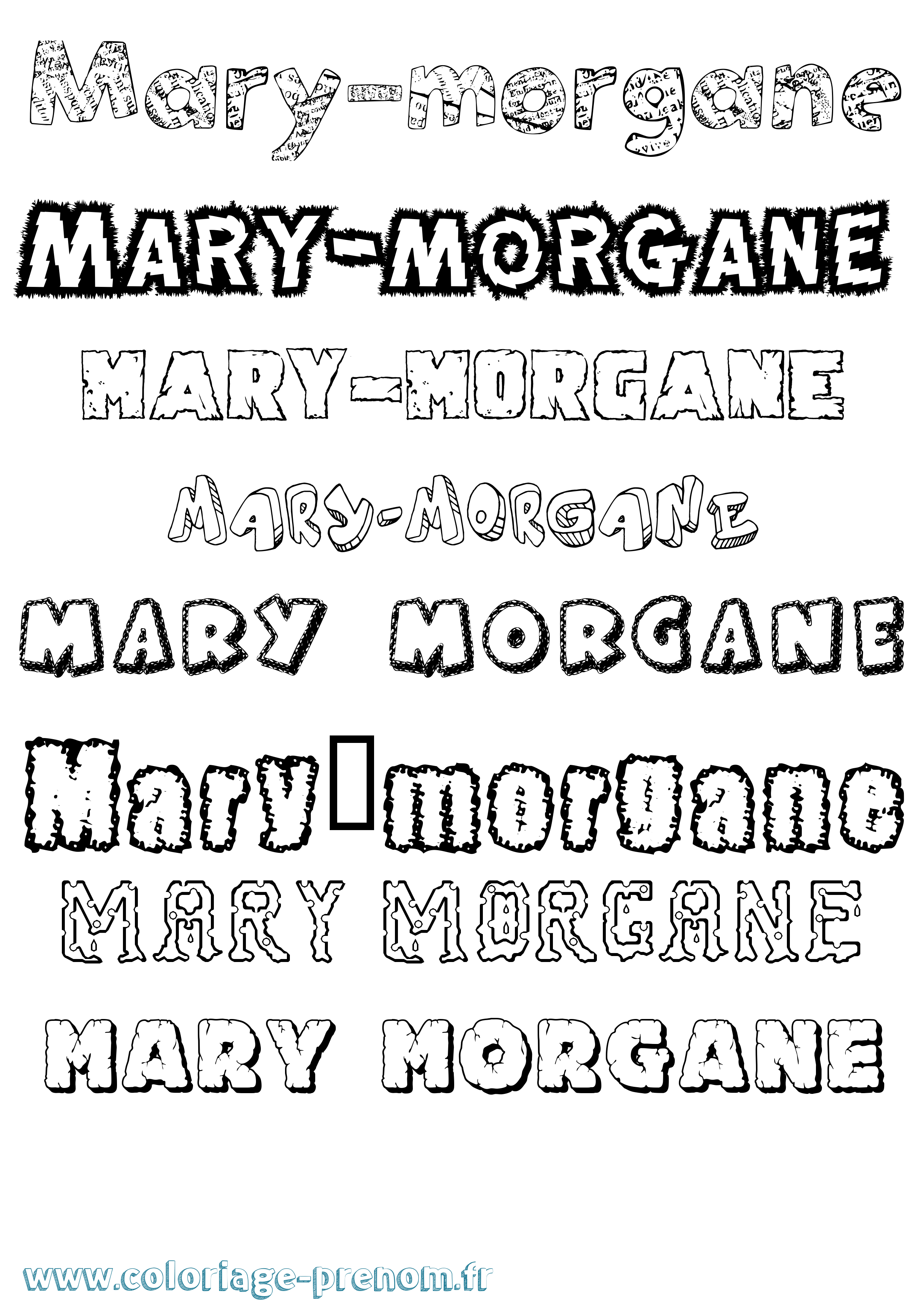 Coloriage Mary-Morgane Destructuré Coloriage prénom Mary-Morgane Destructuré