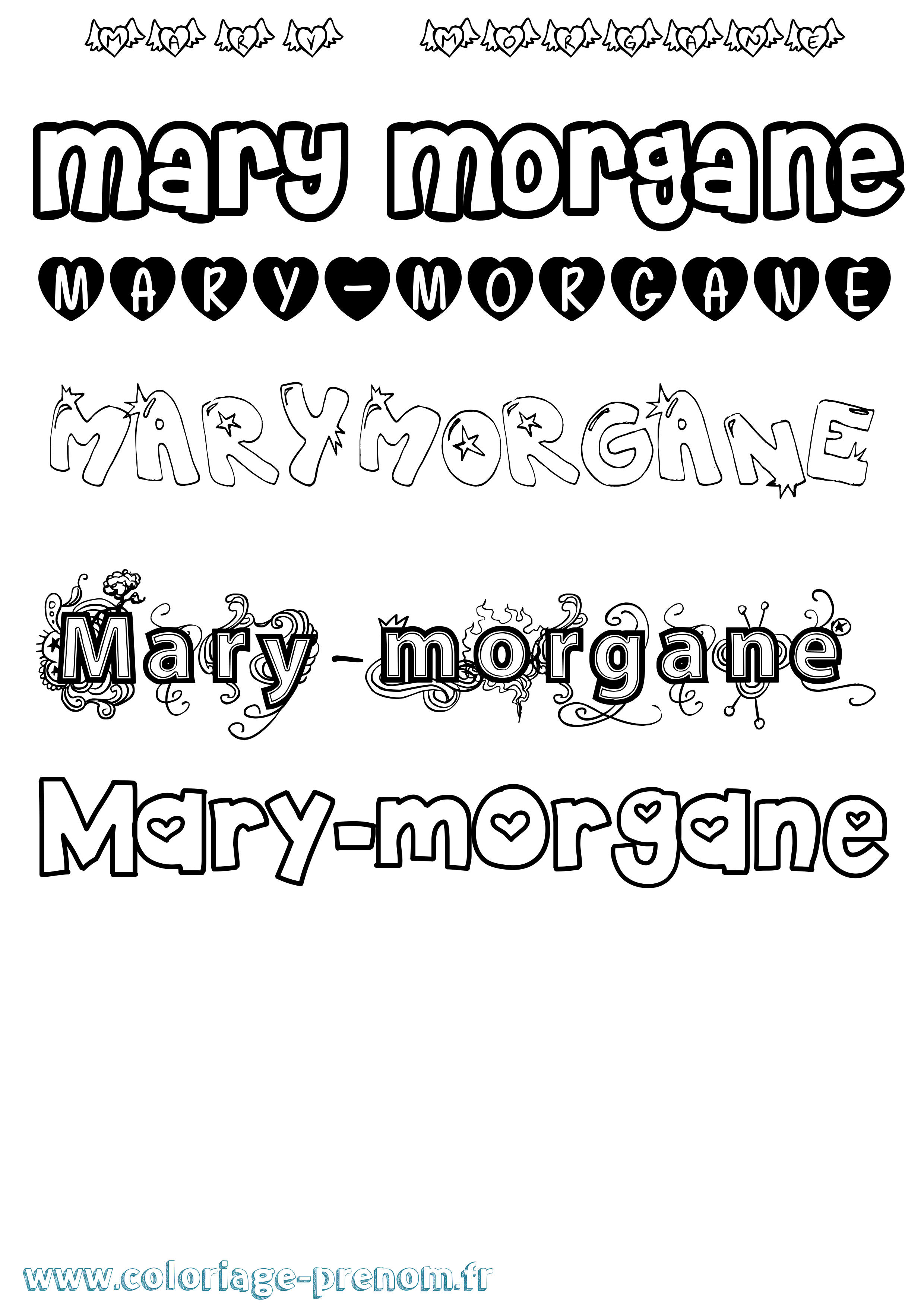 Coloriage Mary-Morgane Girly Coloriage prénom Mary-Morgane Girly