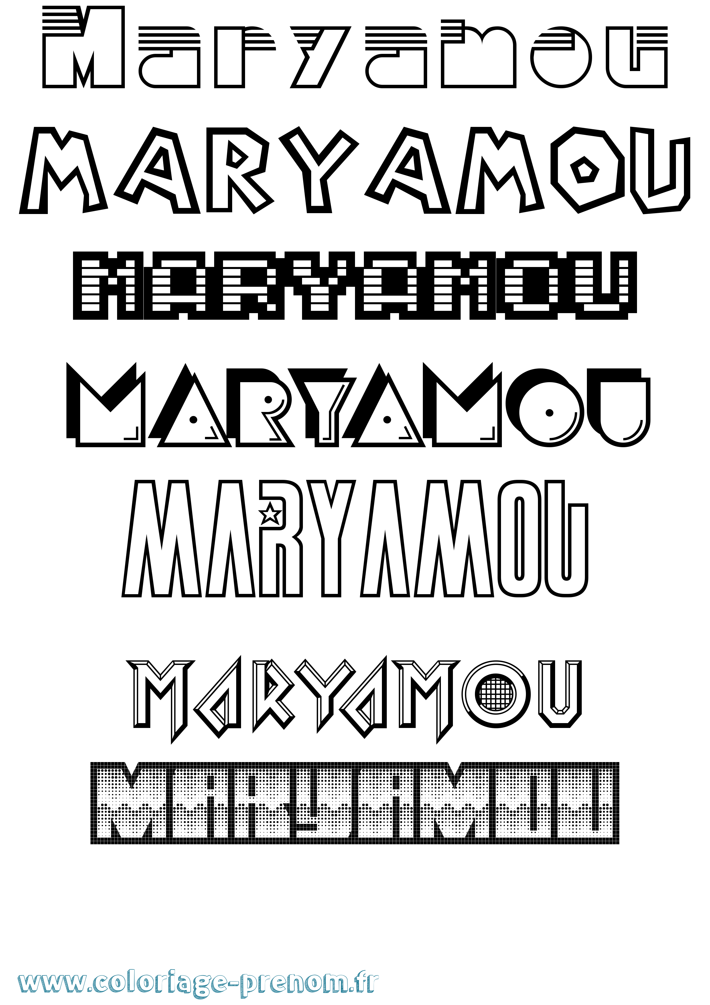 Coloriage Maryamou Jeux Vidéos Coloriage prénom Maryamou Jeux Vidéos