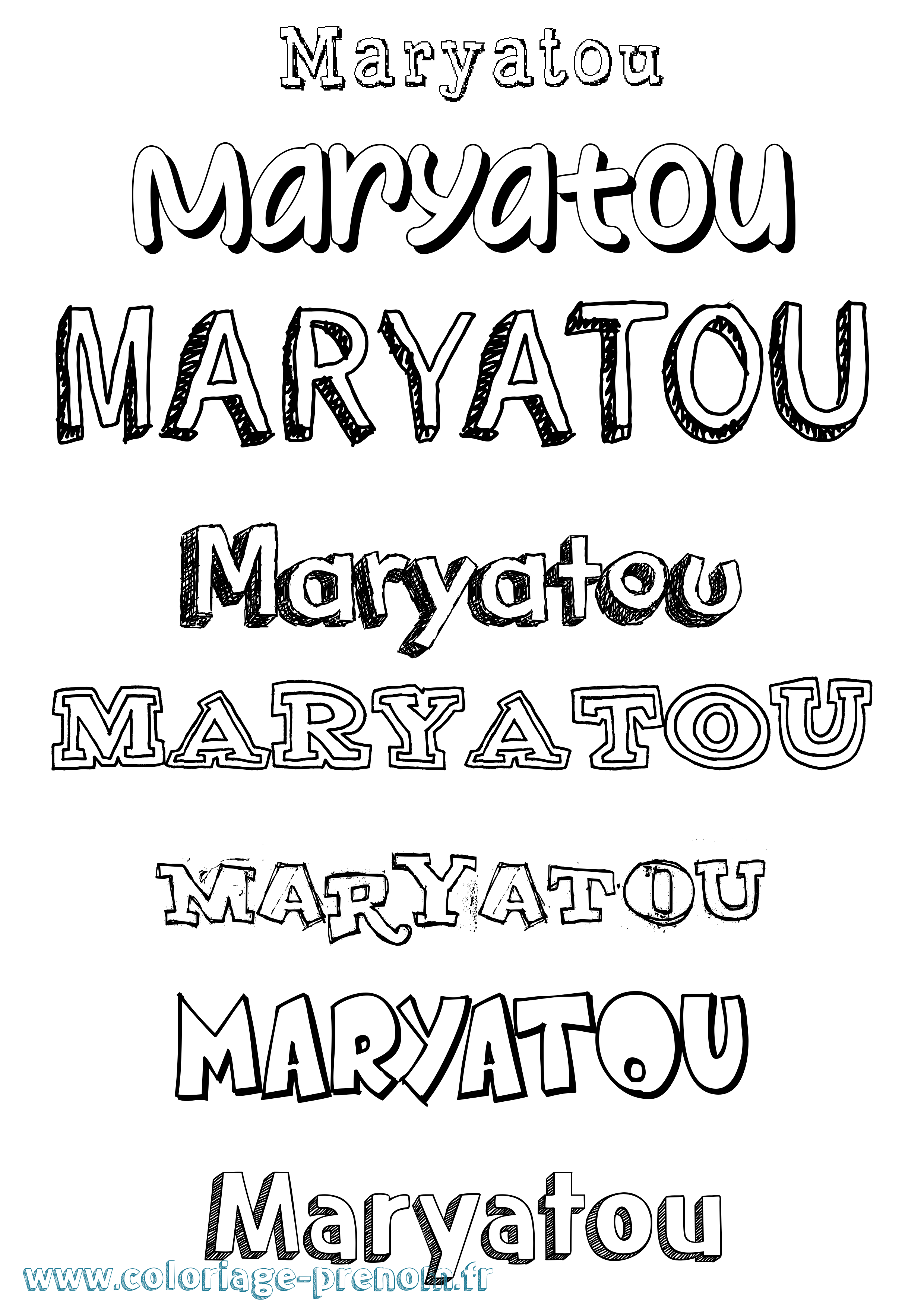 Coloriage Maryatou Dessiné Coloriage prénom Maryatou Dessiné