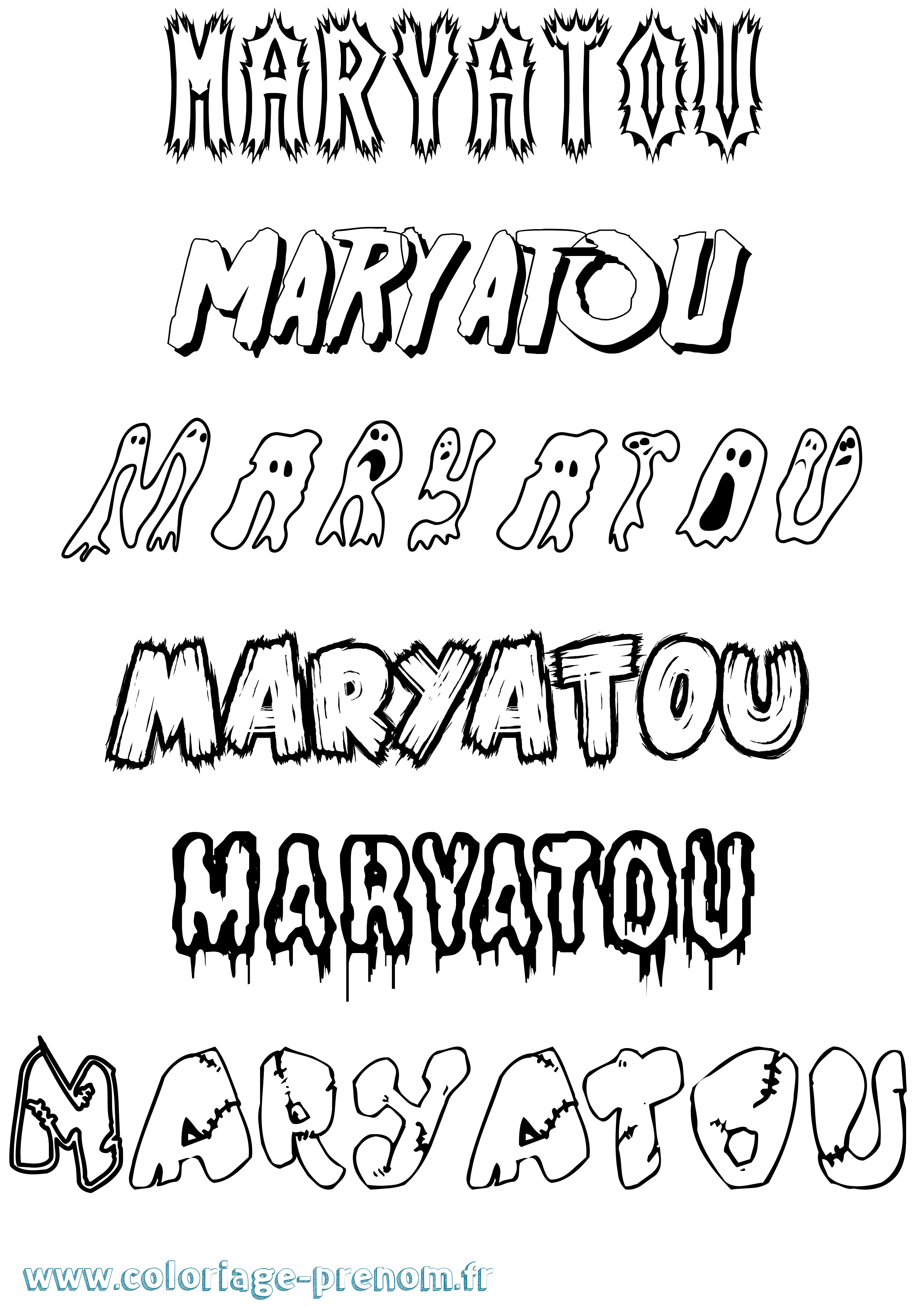 Coloriage Maryatou Frisson Coloriage prénom Maryatou Frisson