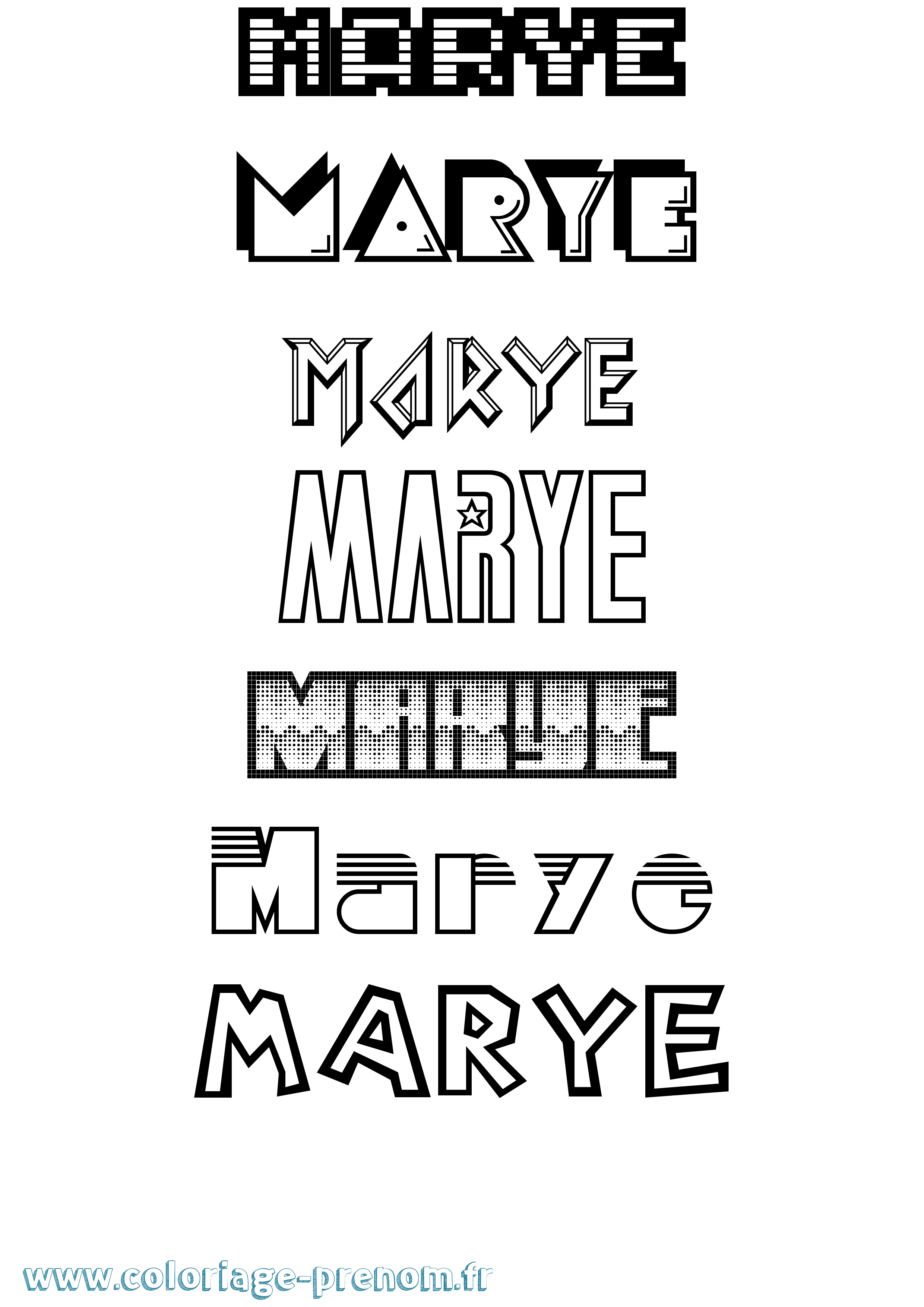 Coloriage Marye Jeux Vidéos Coloriage prénom Marye Jeux Vidéos