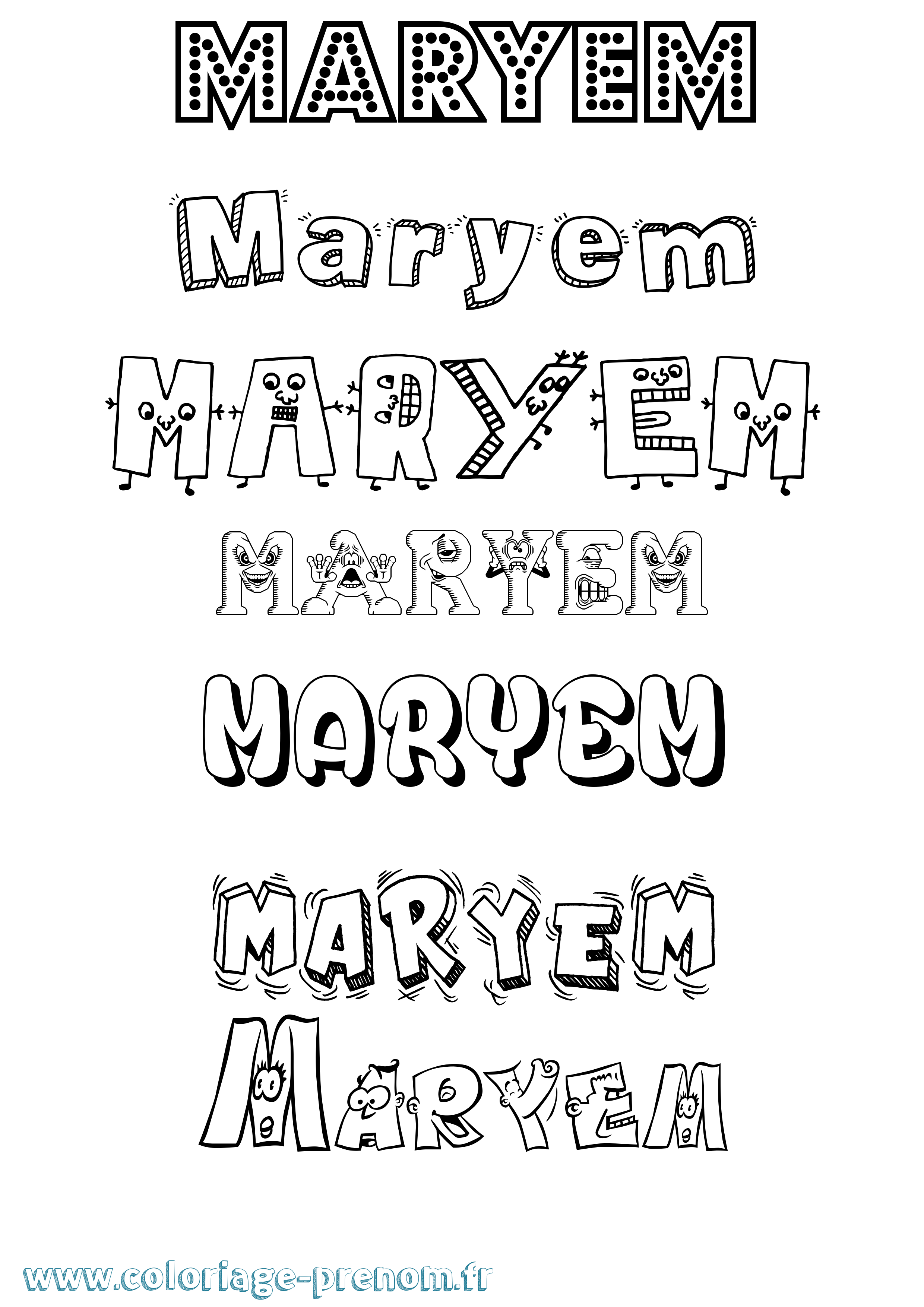 Coloriage Maryem Fun Coloriage prénom Maryem Fun
