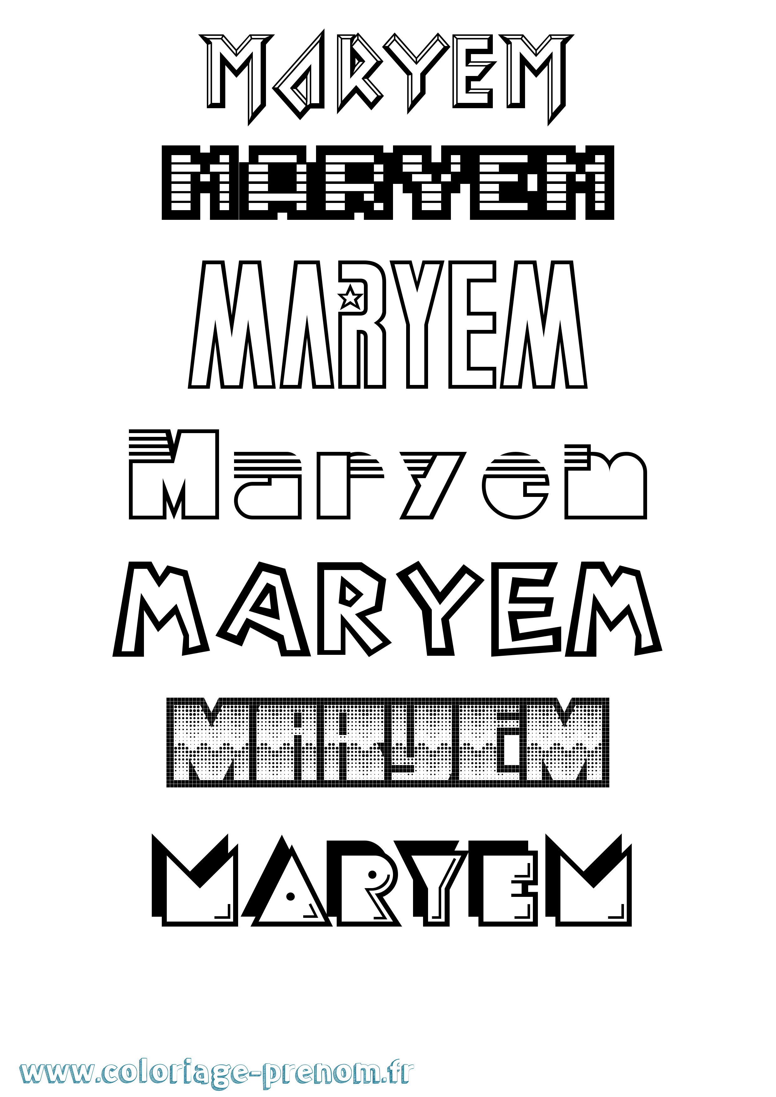 Coloriage Maryem Jeux Vidéos Coloriage prénom Maryem Jeux Vidéos