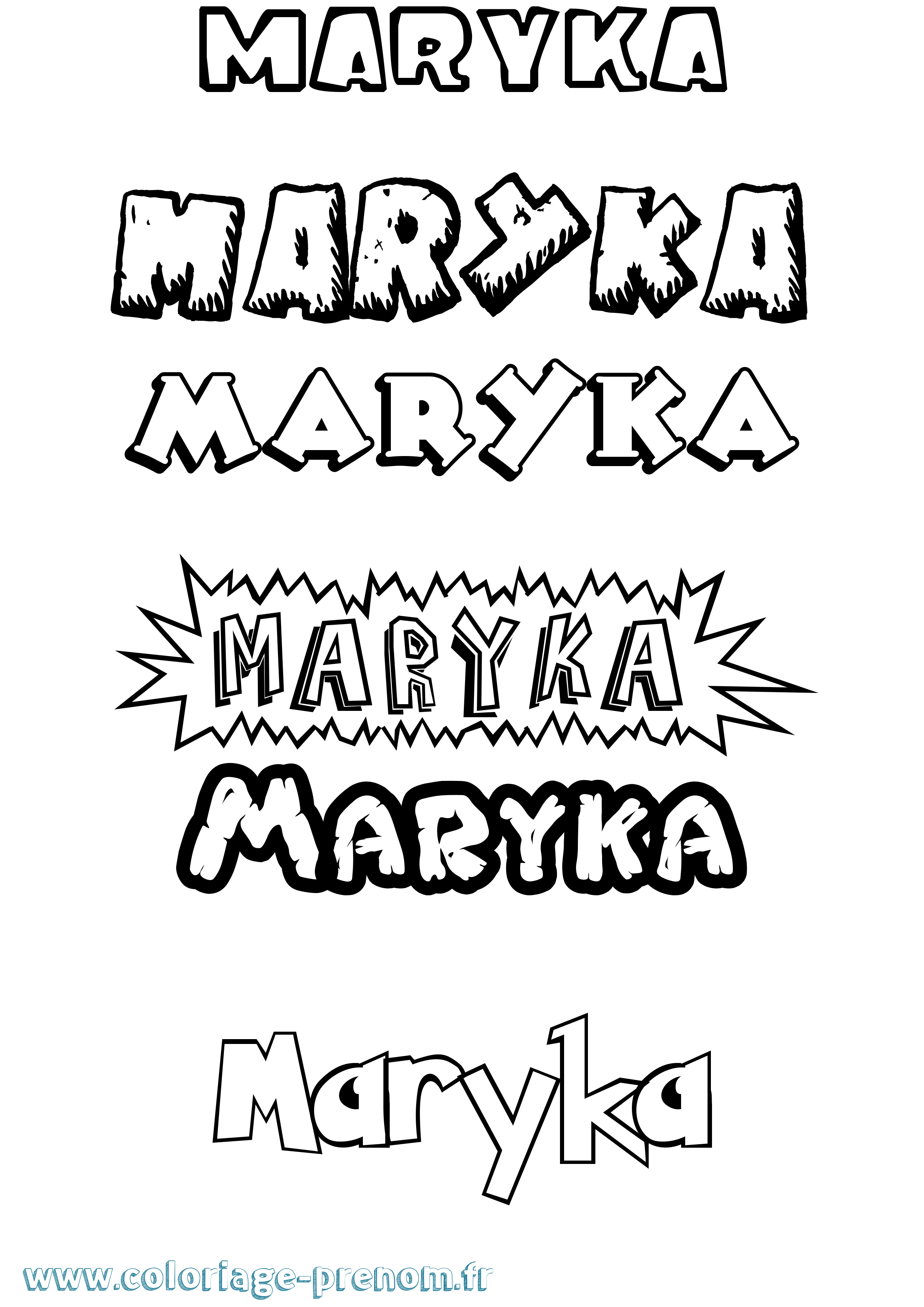 Coloriage Maryka Dessin Animé Coloriage prénom Maryka Dessin Animé