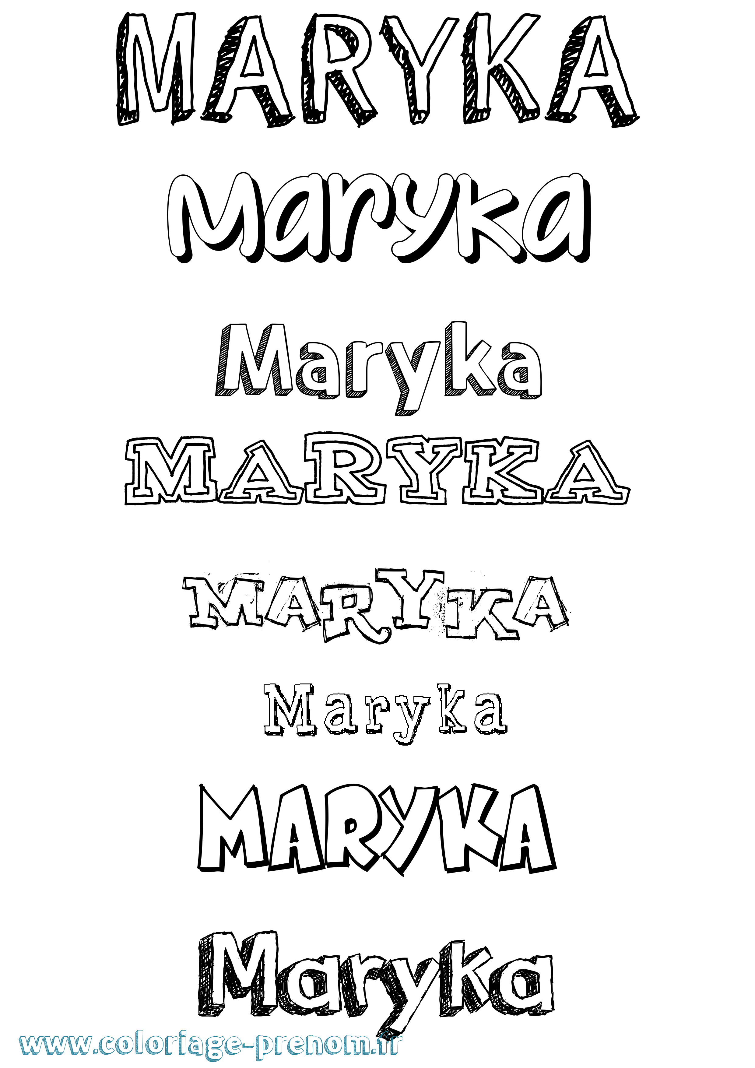 Coloriage Maryka Dessiné Coloriage prénom Maryka Dessiné
