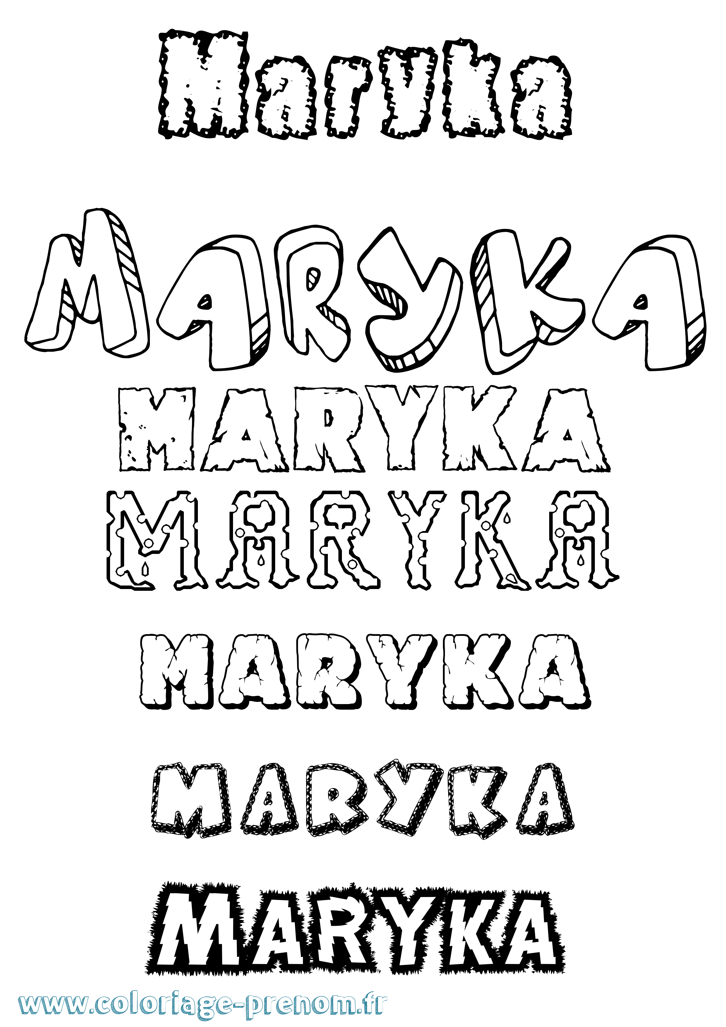 Coloriage Maryka Destructuré Coloriage prénom Maryka Destructuré
