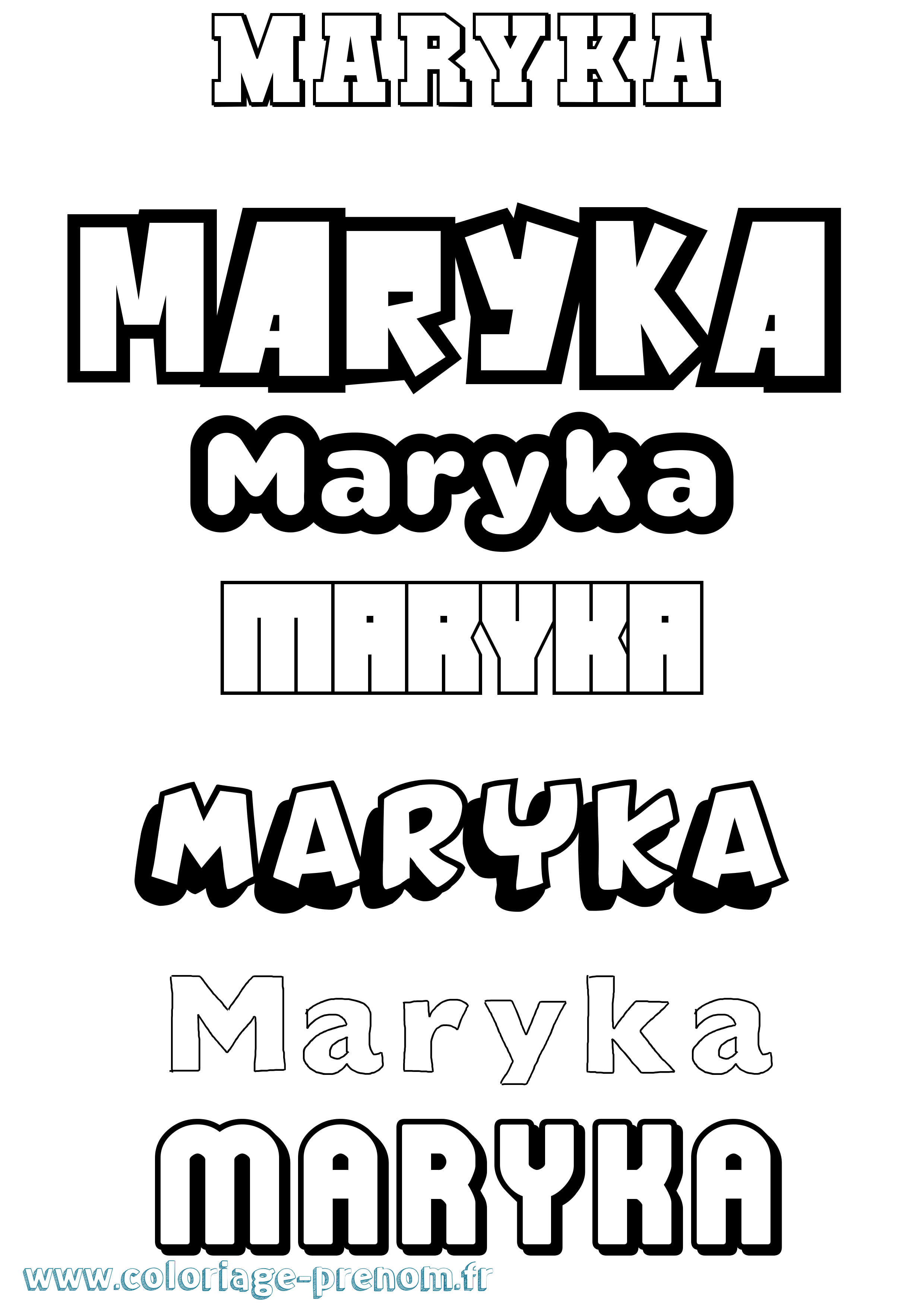 Coloriage Maryka Simple Coloriage prénom Maryka Simple