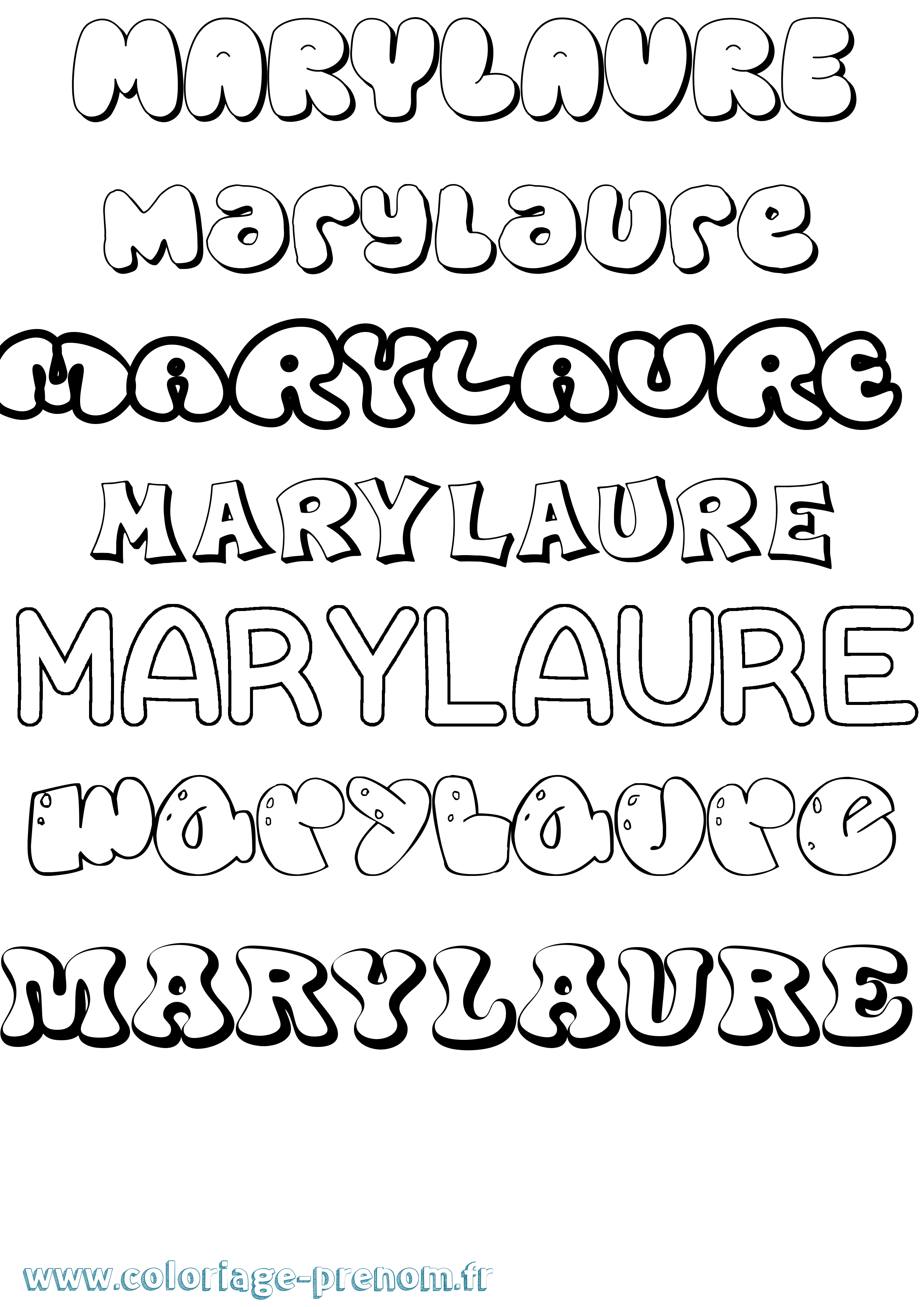 Coloriage Marylaure Bubble Coloriage prénom Marylaure Bubble