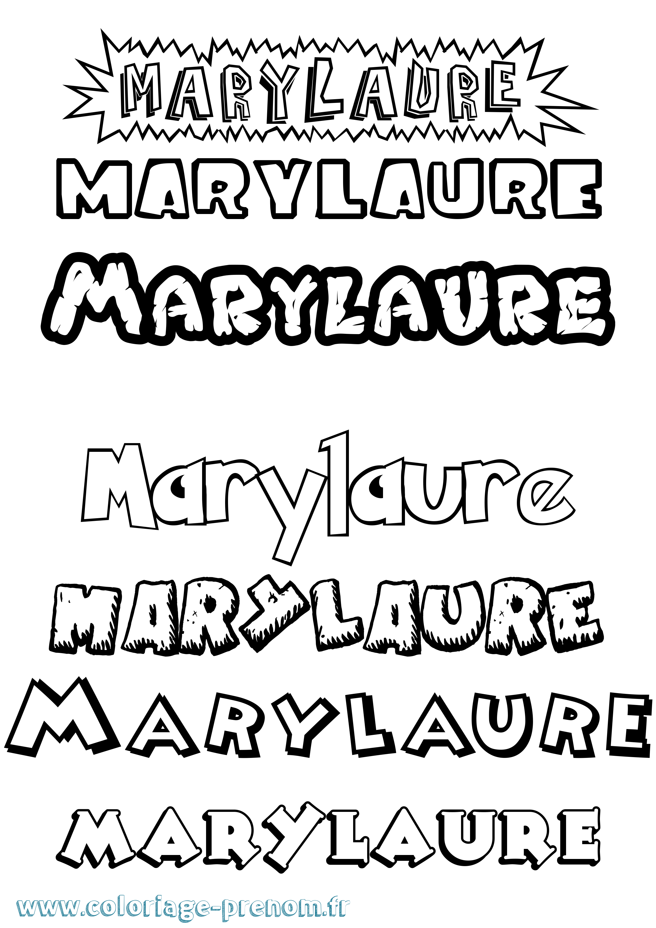 Coloriage Marylaure Dessin Animé Coloriage prénom Marylaure Dessin Animé