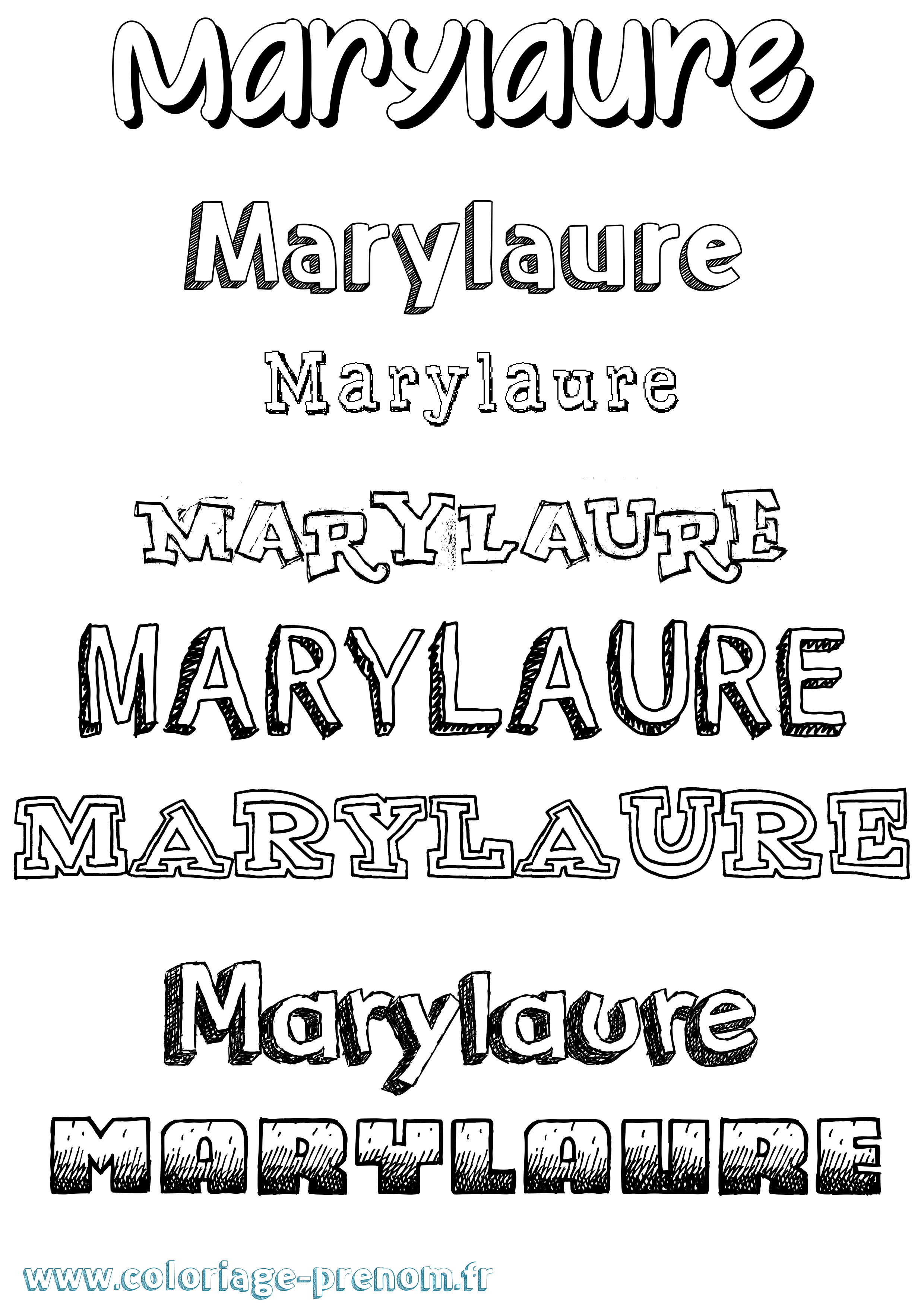 Coloriage Marylaure Dessiné Coloriage prénom Marylaure Dessiné