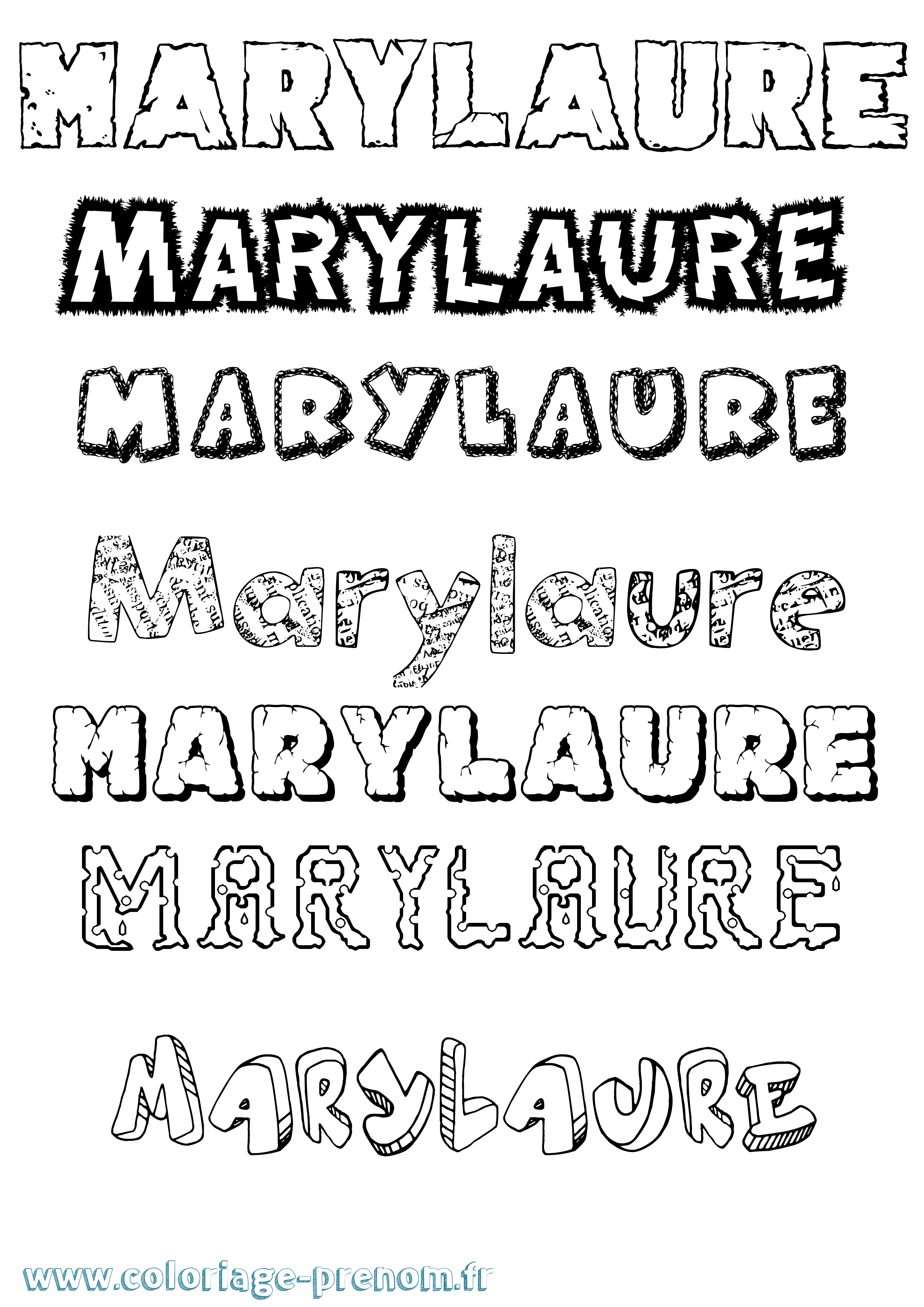 Coloriage Marylaure Destructuré Coloriage prénom Marylaure Destructuré