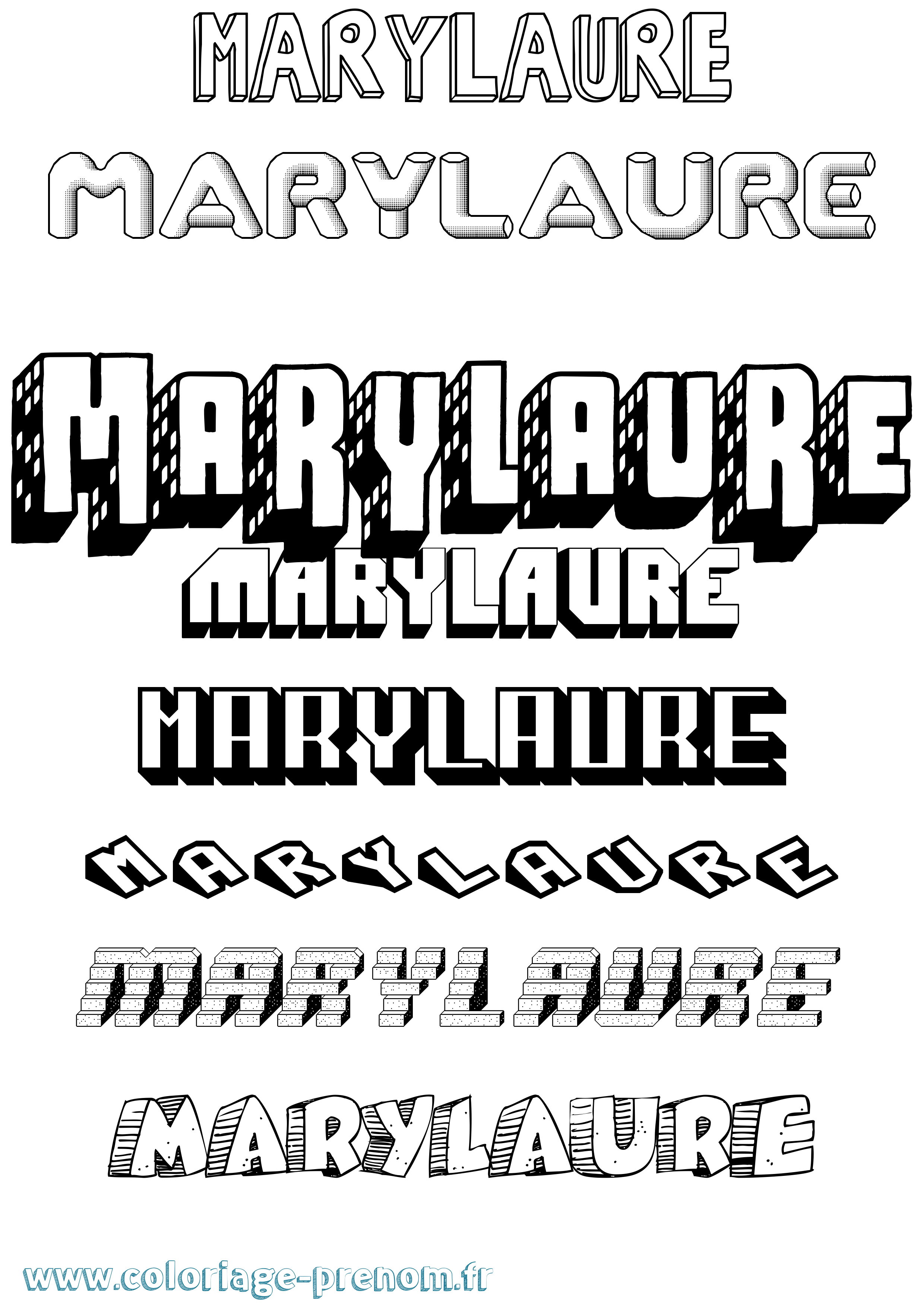 Coloriage Marylaure Effet 3D Coloriage prénom Marylaure Effet 3D