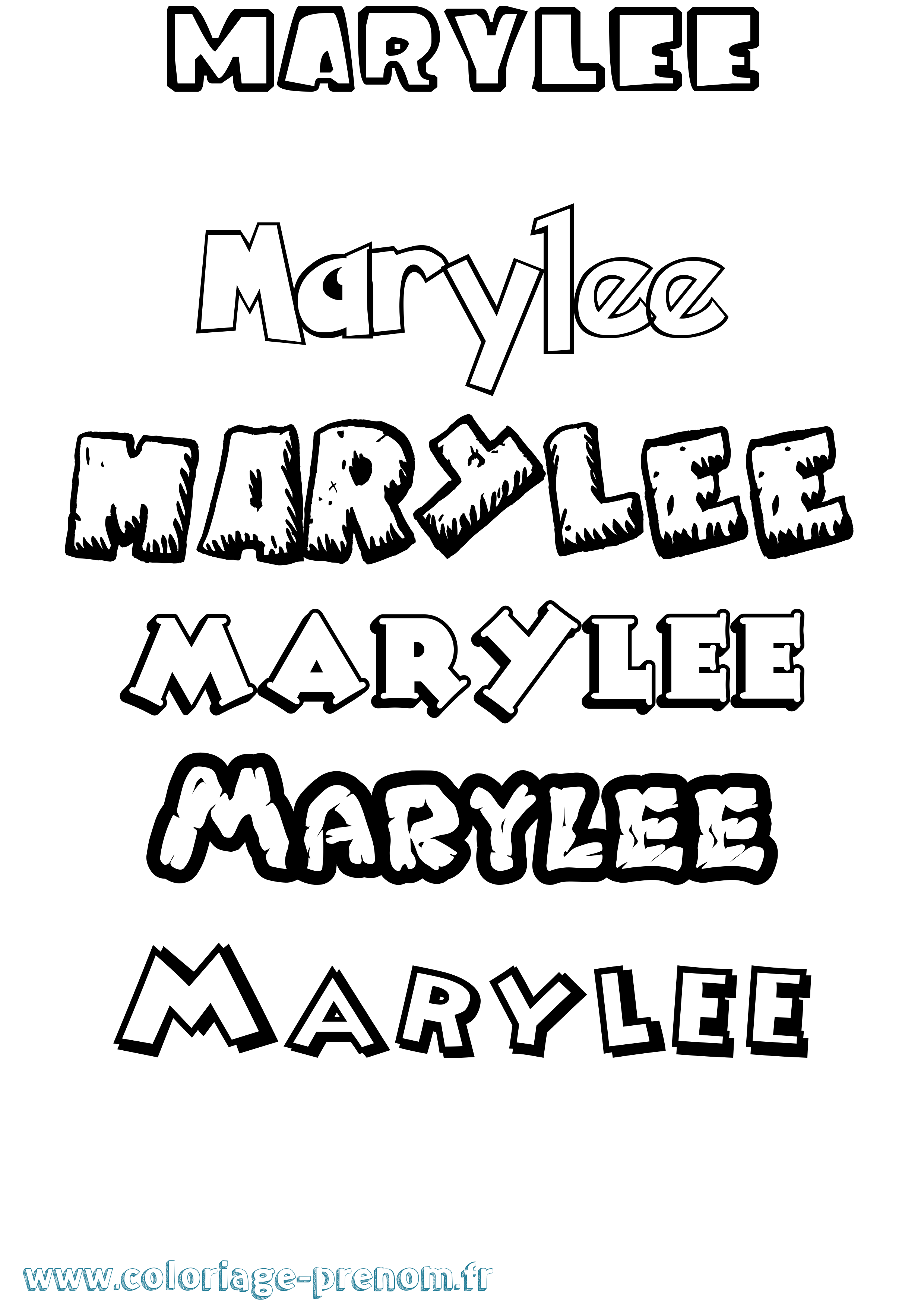 Coloriage Marylee Dessin Animé Coloriage prénom Marylee Dessin Animé
