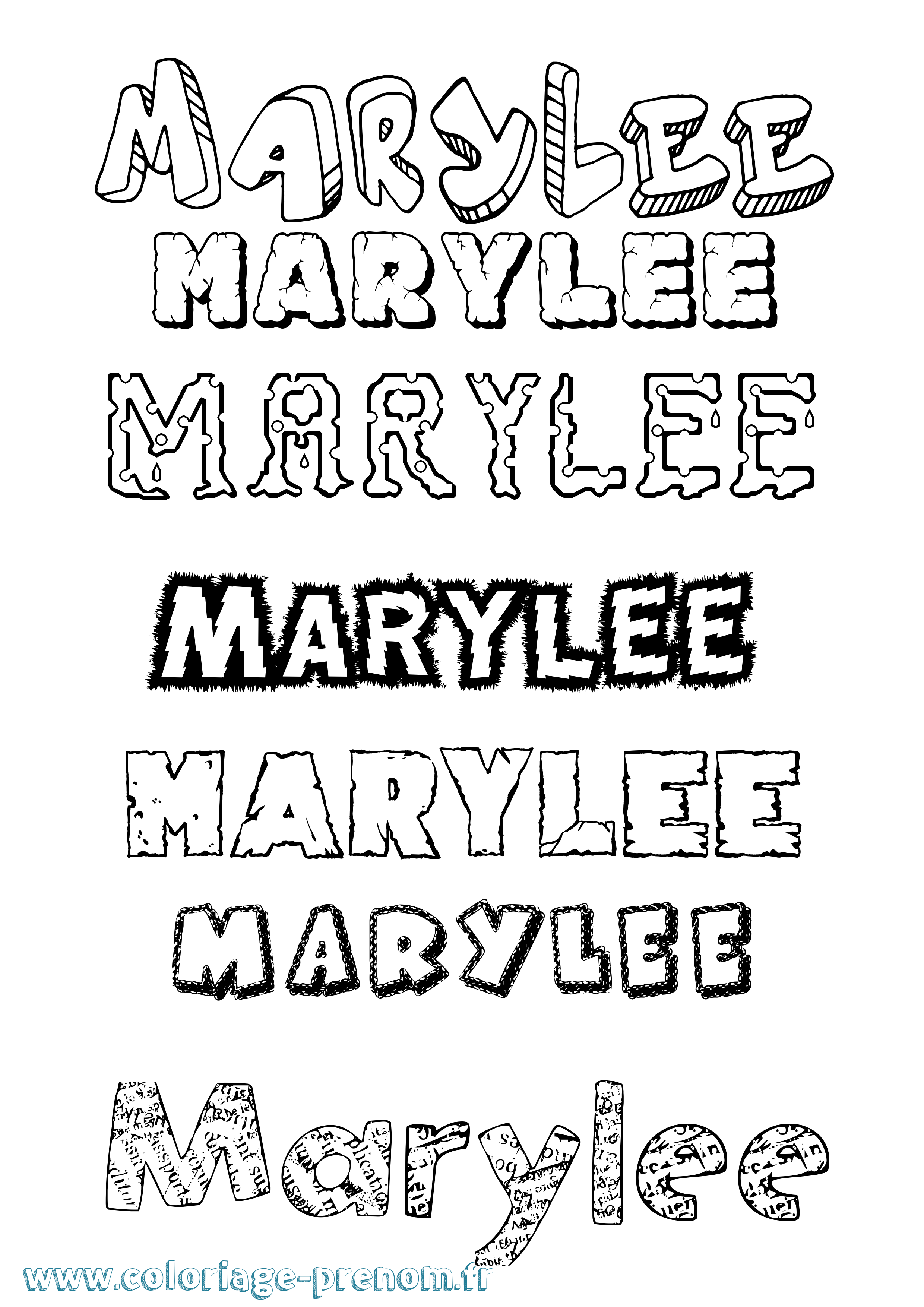 Coloriage Marylee Destructuré Coloriage prénom Marylee Destructuré