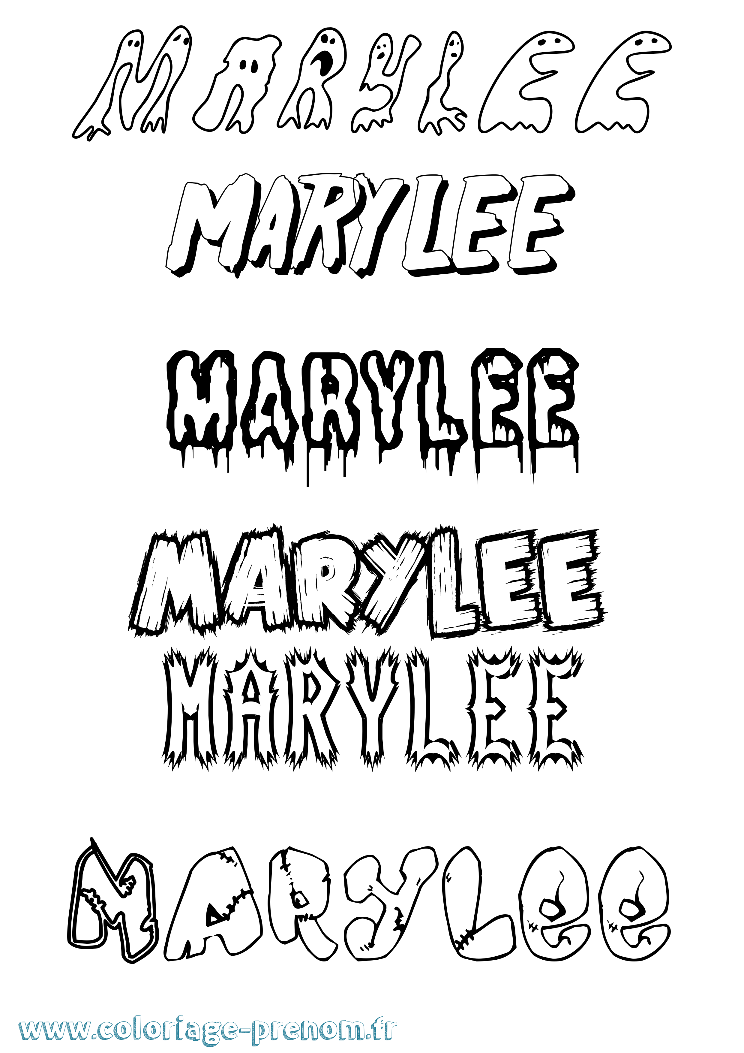 Coloriage Marylee Frisson Coloriage prénom Marylee Frisson