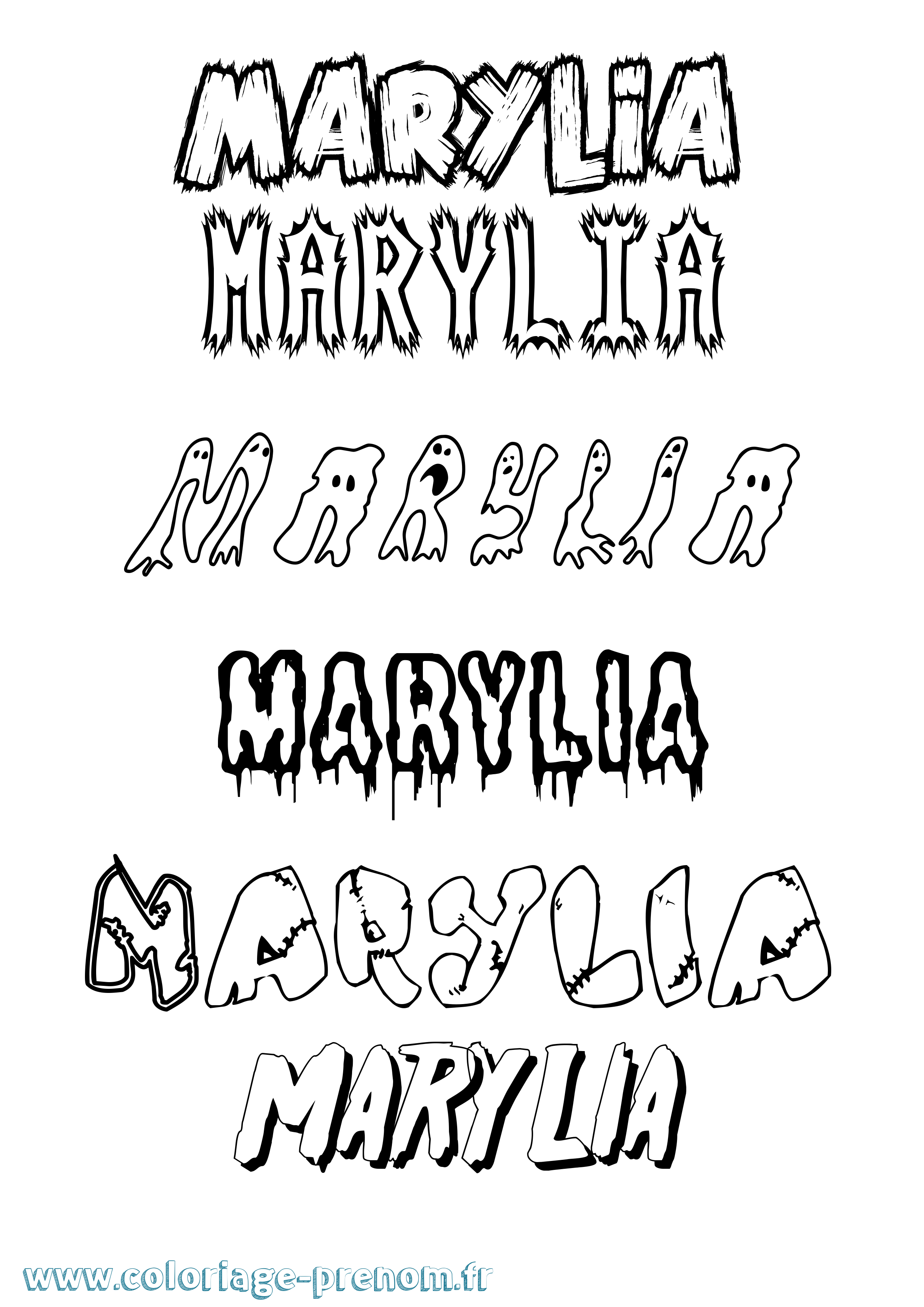 Coloriage Marylia Frisson Coloriage prénom Marylia Frisson
