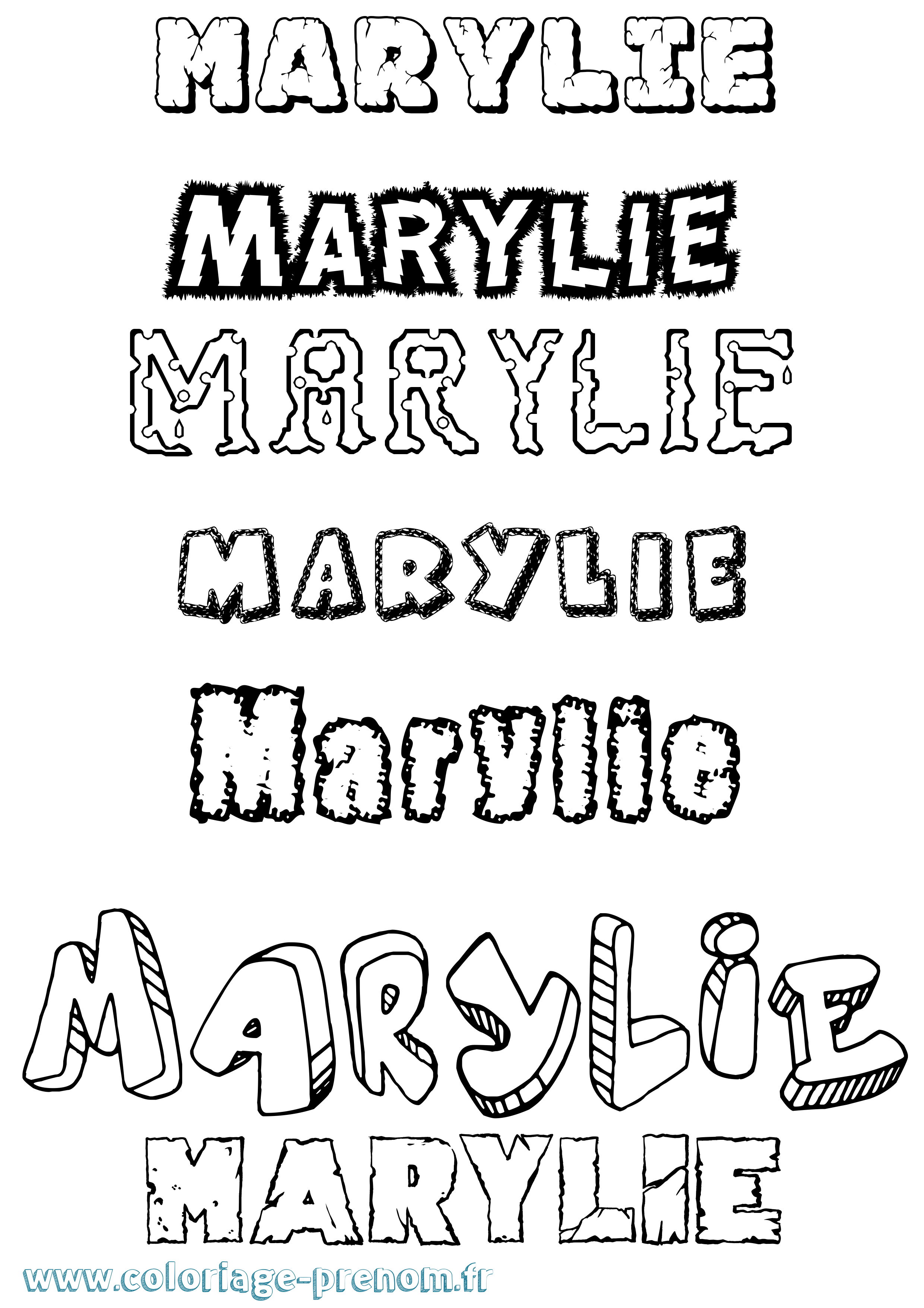 Coloriage Marylie Destructuré Coloriage prénom Marylie Destructuré