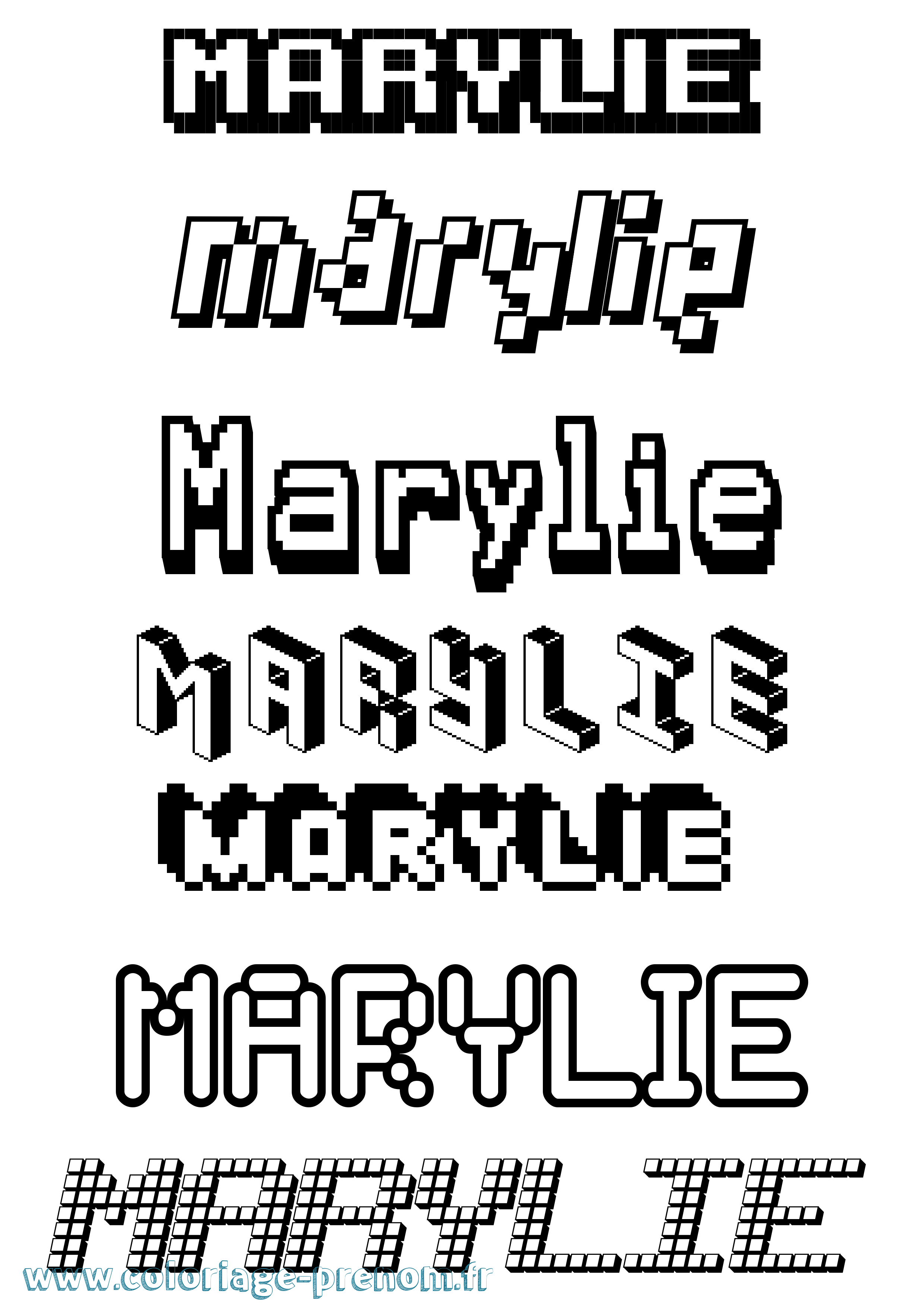 Coloriage Marylie Pixel Coloriage prénom Marylie Pixel