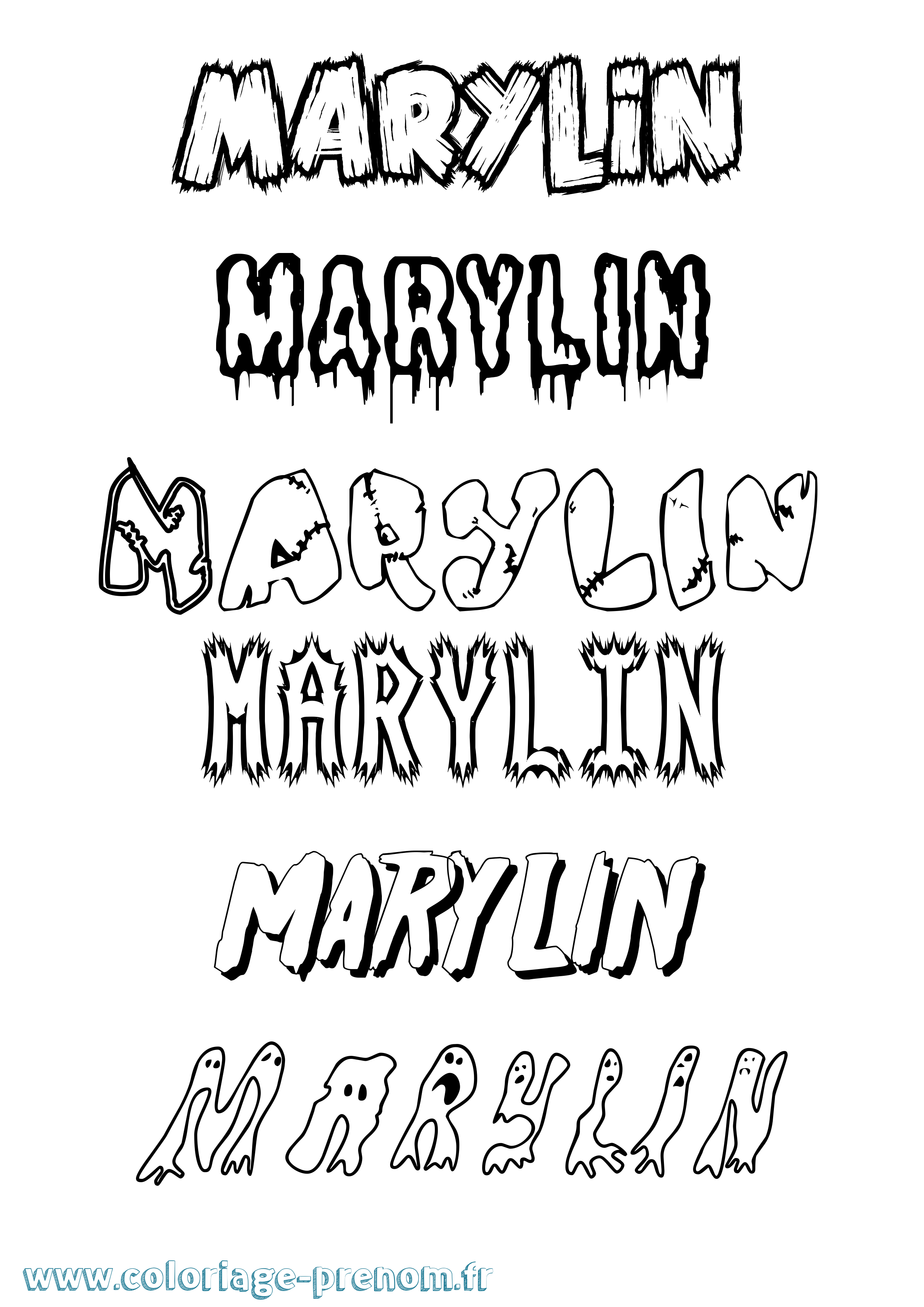 Coloriage Marylin Frisson Coloriage prénom Marylin Frisson
