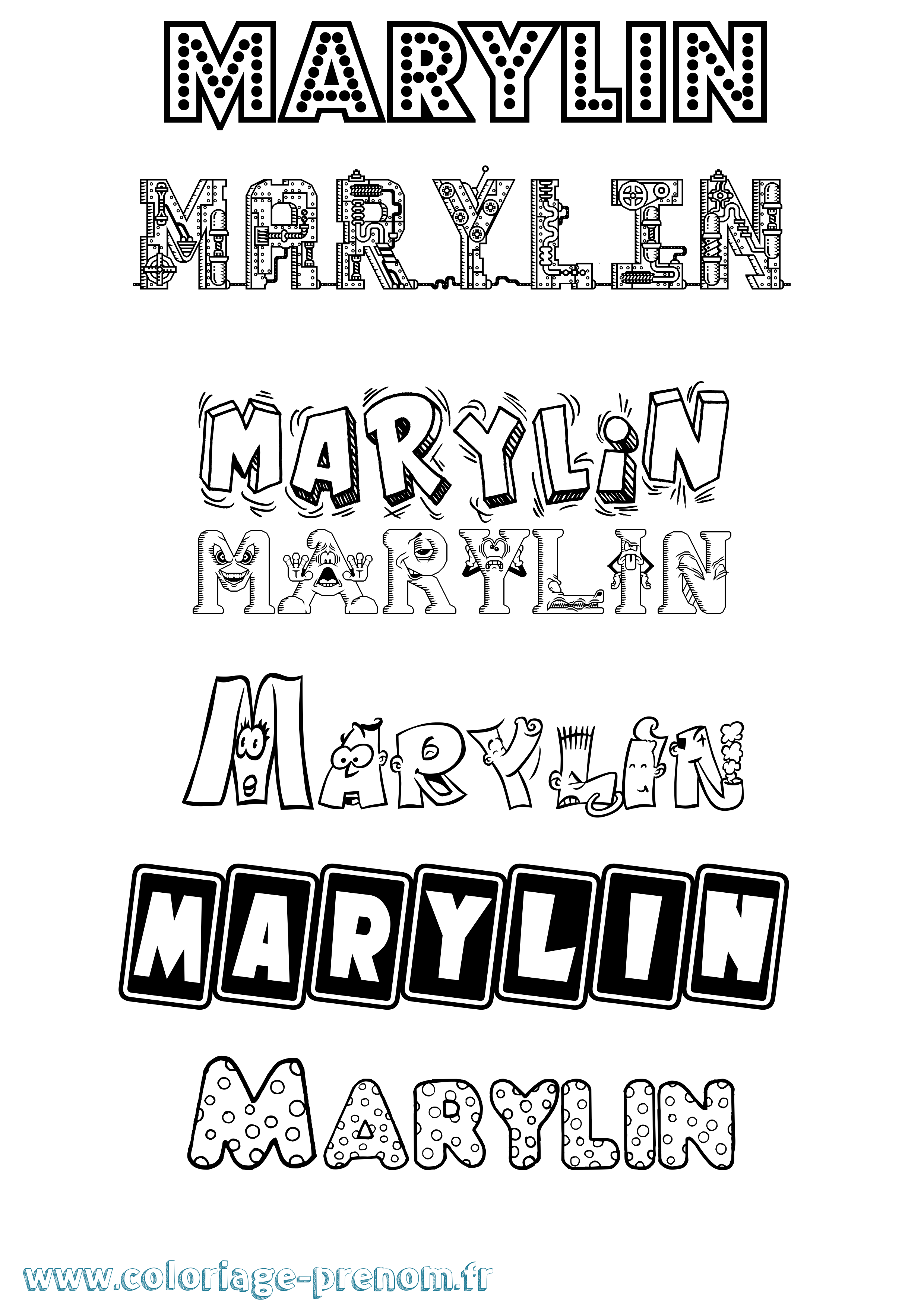 Coloriage Marylin Fun Coloriage prénom Marylin Fun