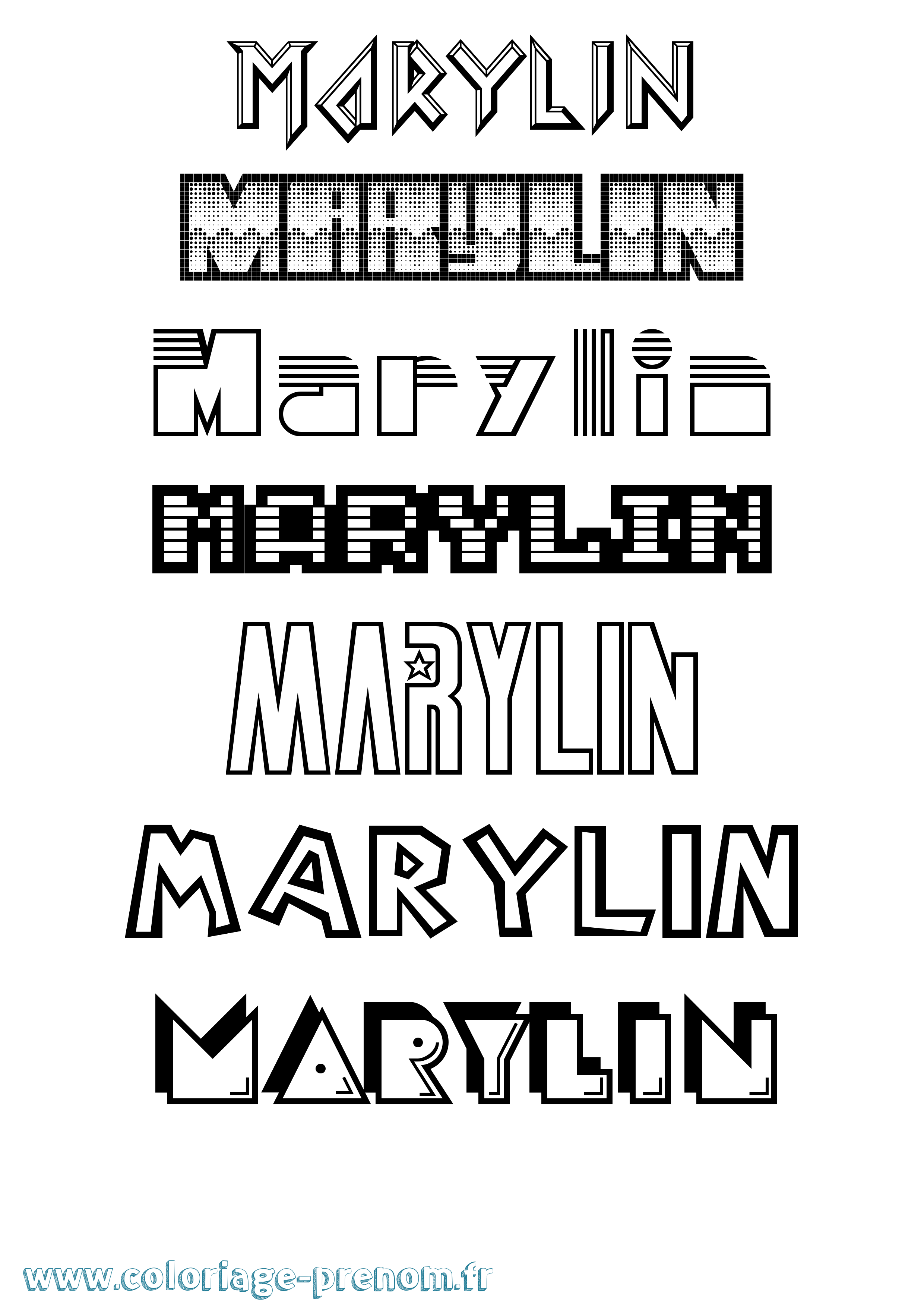 Coloriage Marylin Jeux Vidéos Coloriage prénom Marylin Jeux Vidéos