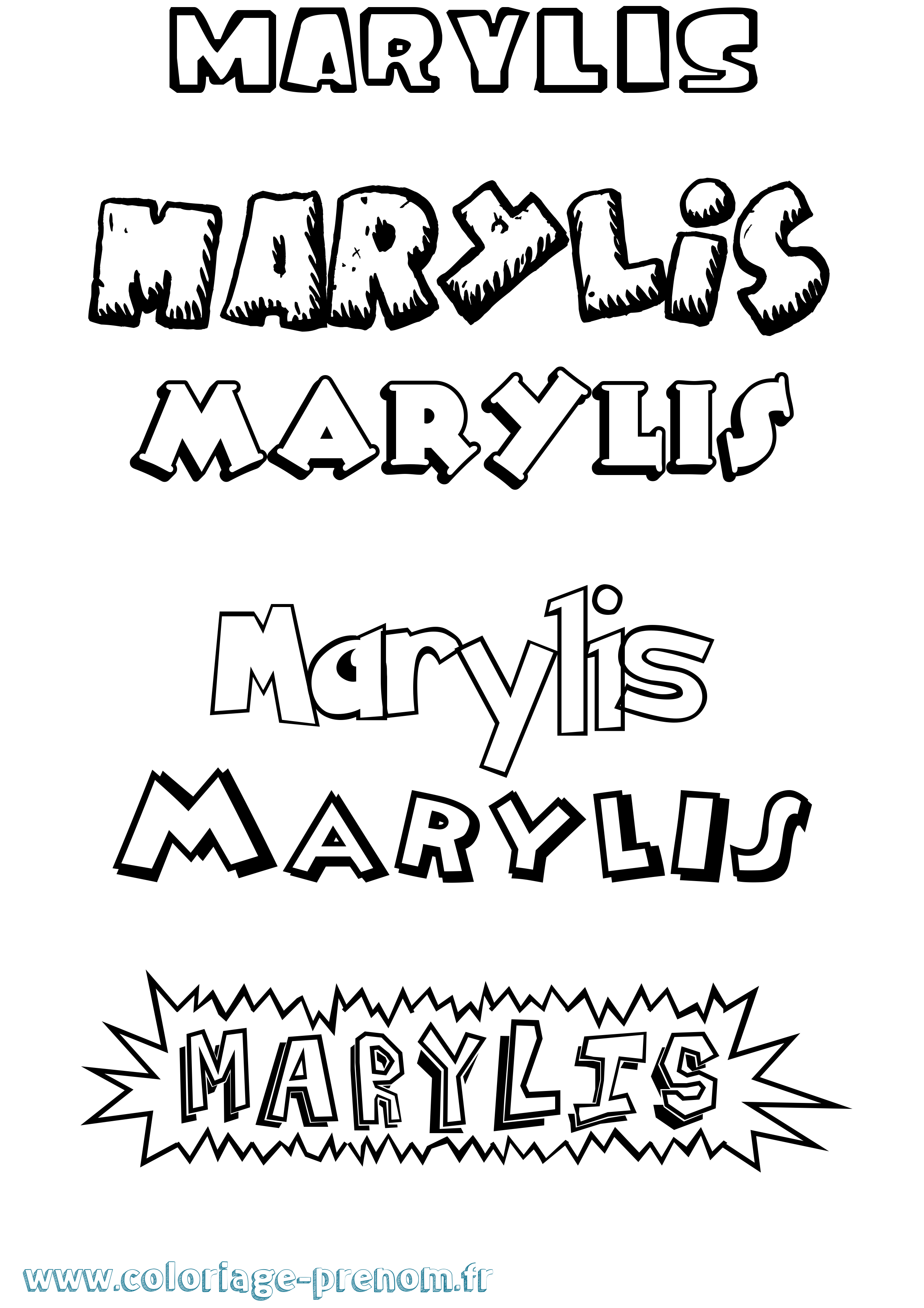Coloriage Marylis Dessin Animé Coloriage prénom Marylis Dessin Animé
