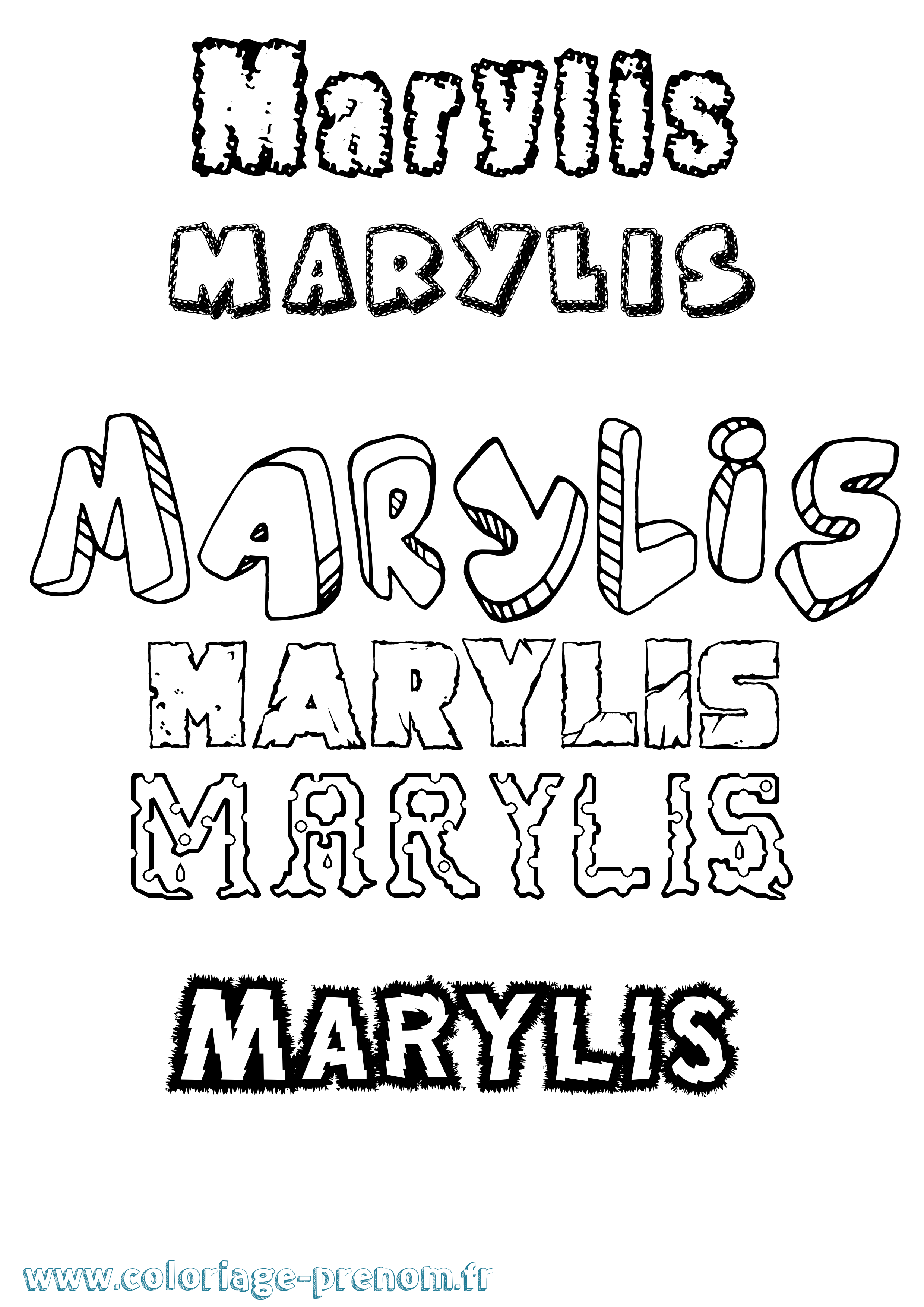 Coloriage Marylis Destructuré Coloriage prénom Marylis Destructuré