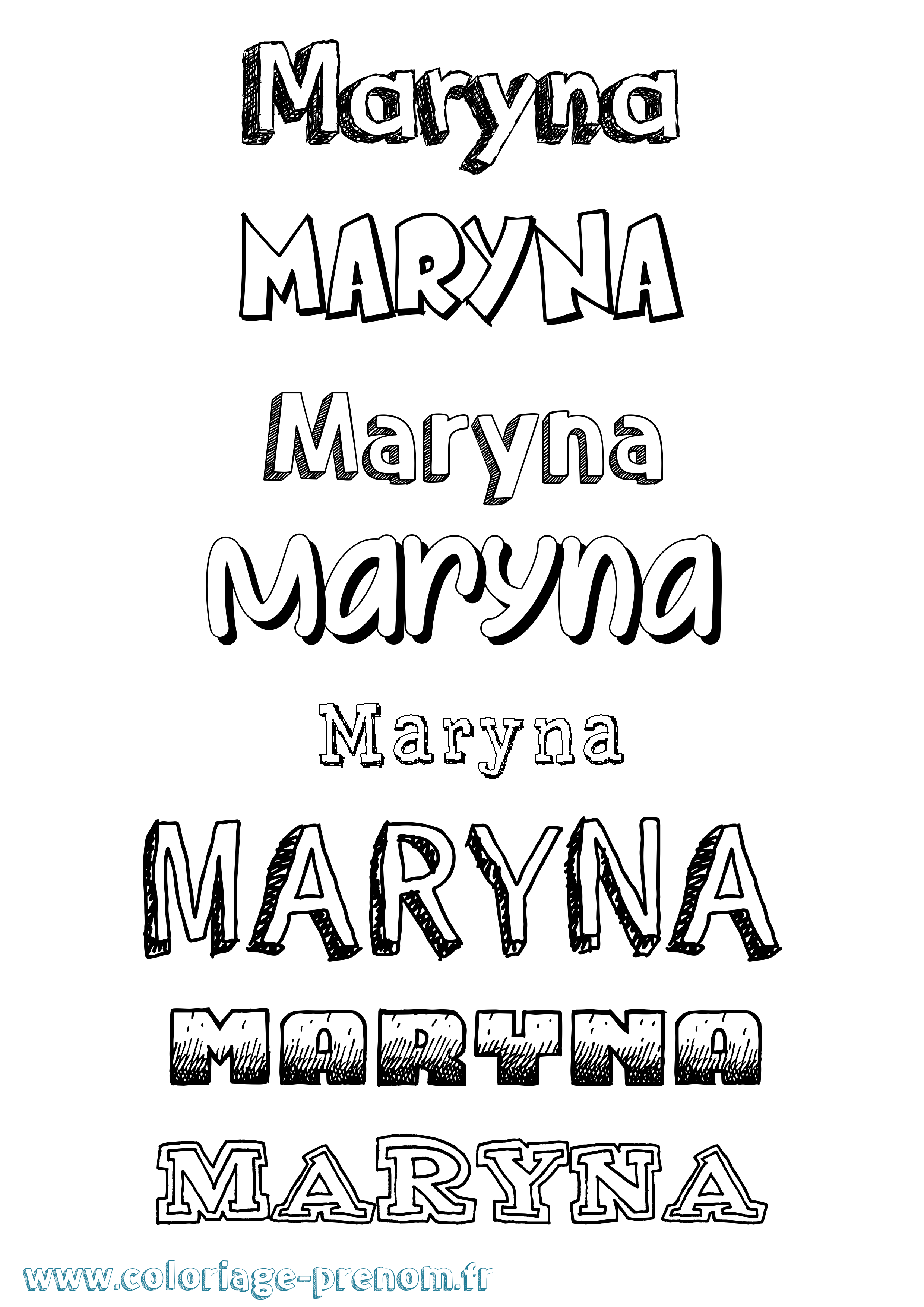 Coloriage Maryna Dessiné Coloriage prénom Maryna Dessiné