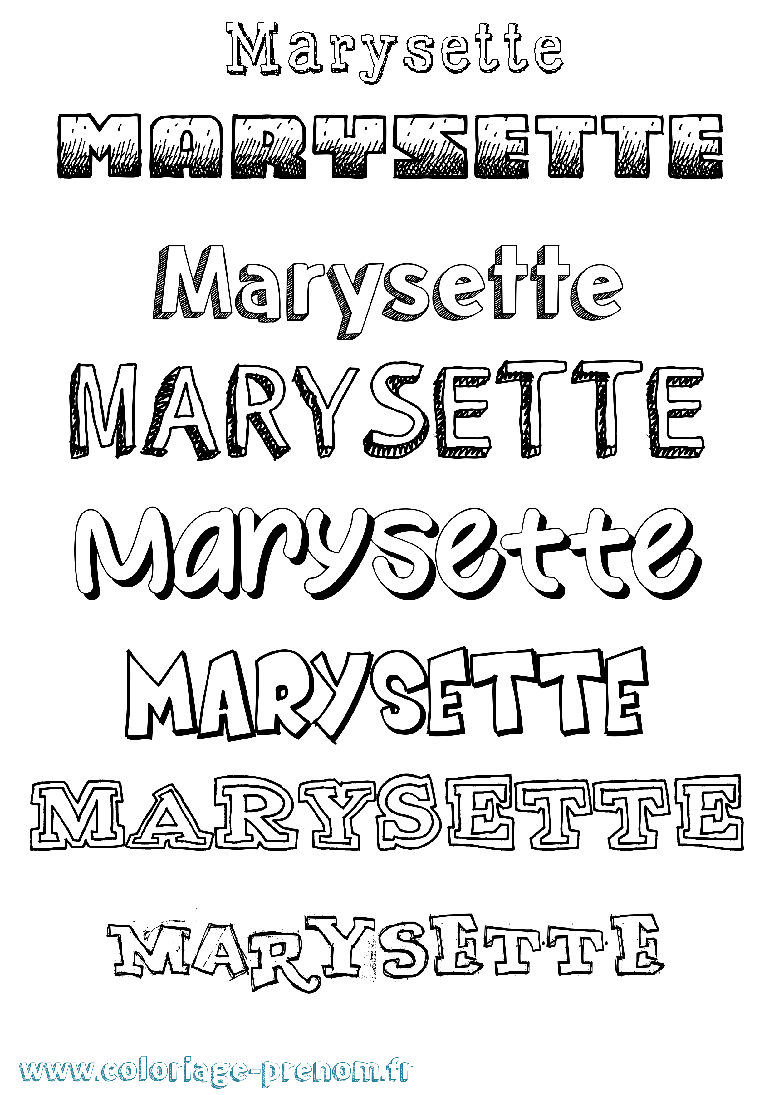 Coloriage Marysette Dessiné Coloriage prénom Marysette Dessiné
