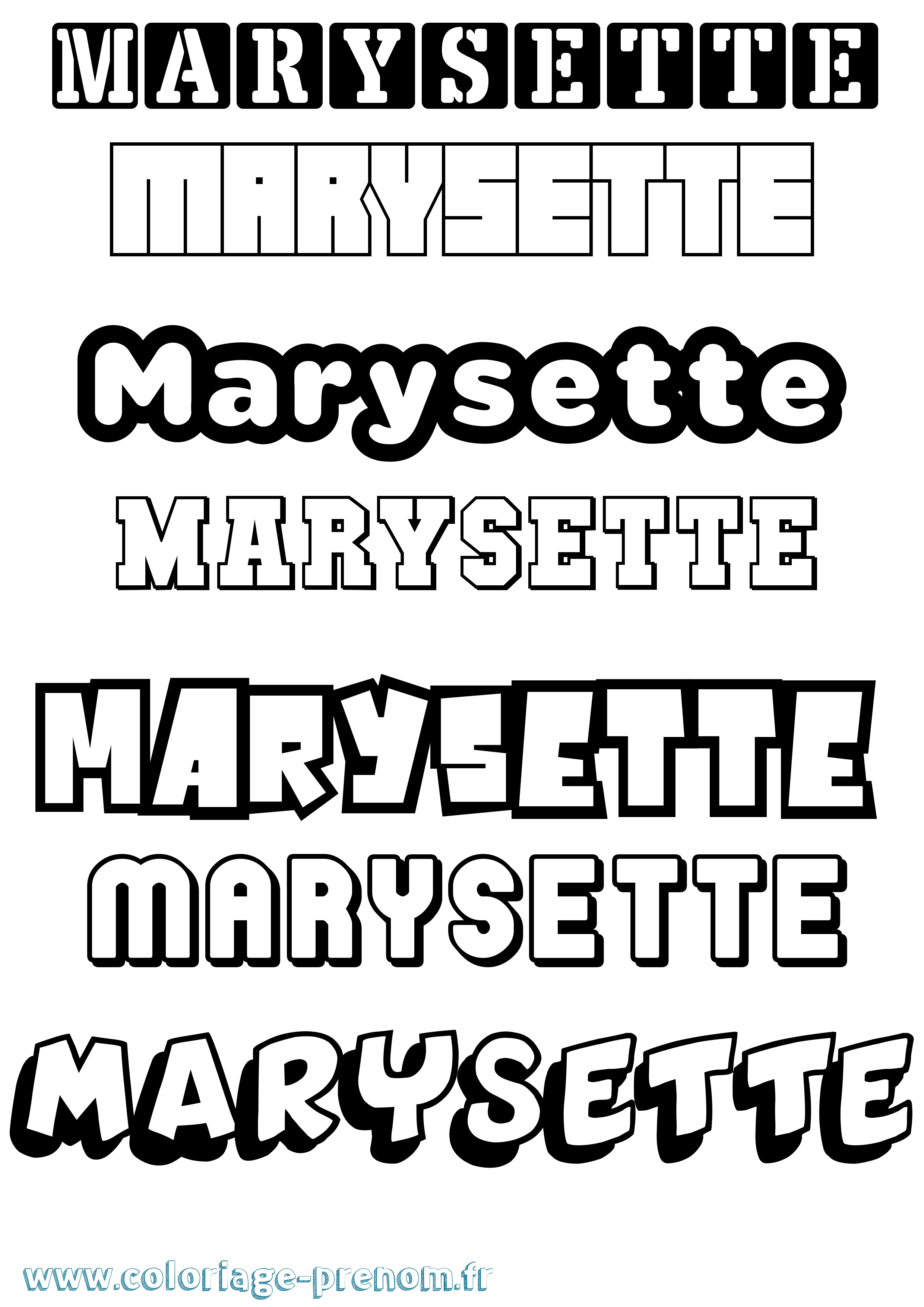 Coloriage Marysette Simple Coloriage prénom Marysette Simple