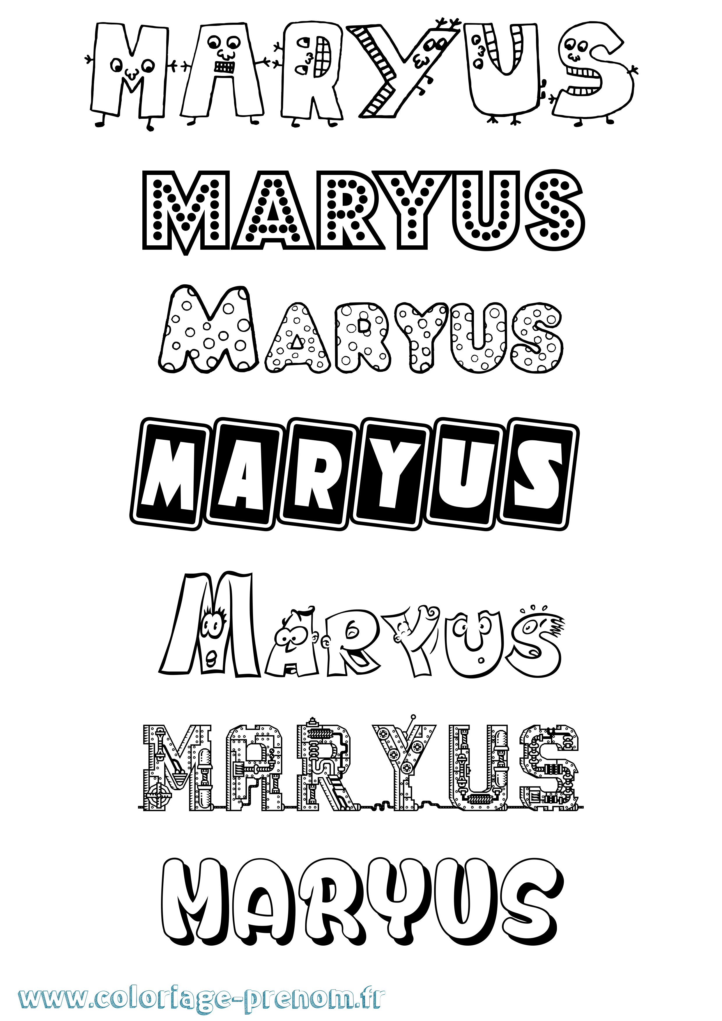 Coloriage Maryus Fun Coloriage prénom Maryus Fun
