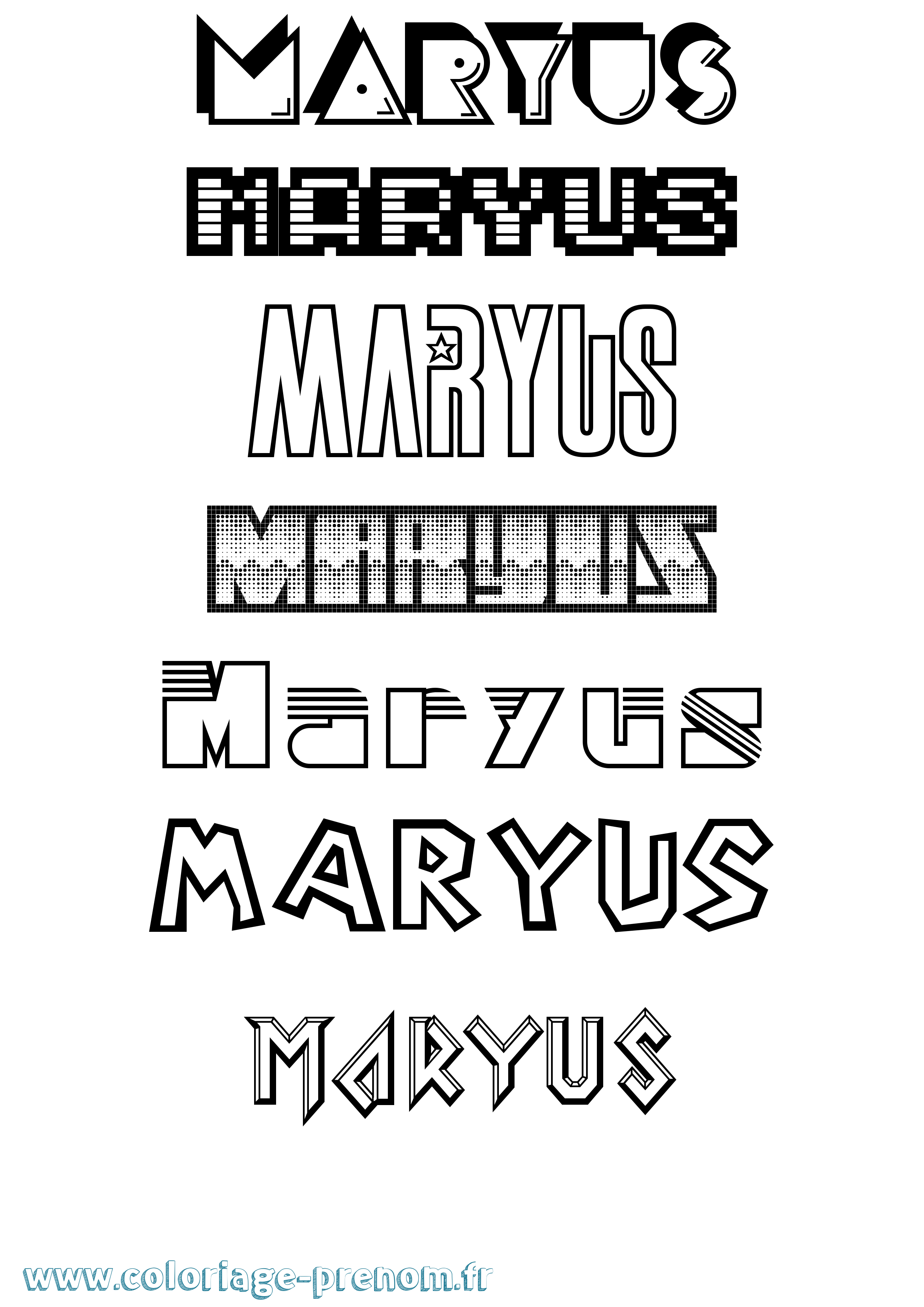 Coloriage Maryus Jeux Vidéos Coloriage prénom Maryus Jeux Vidéos