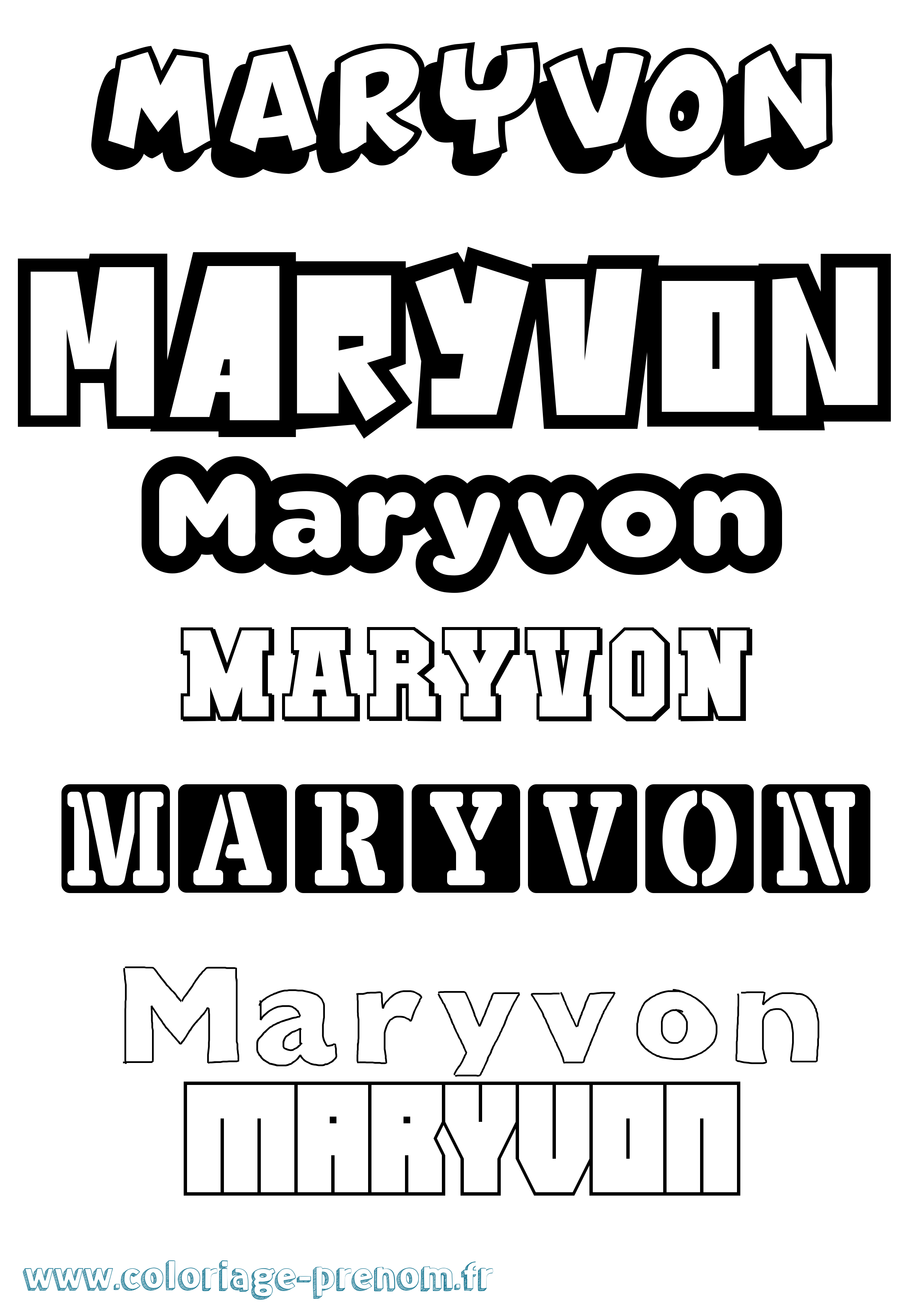 Coloriage Maryvon Simple Coloriage prénom Maryvon Simple