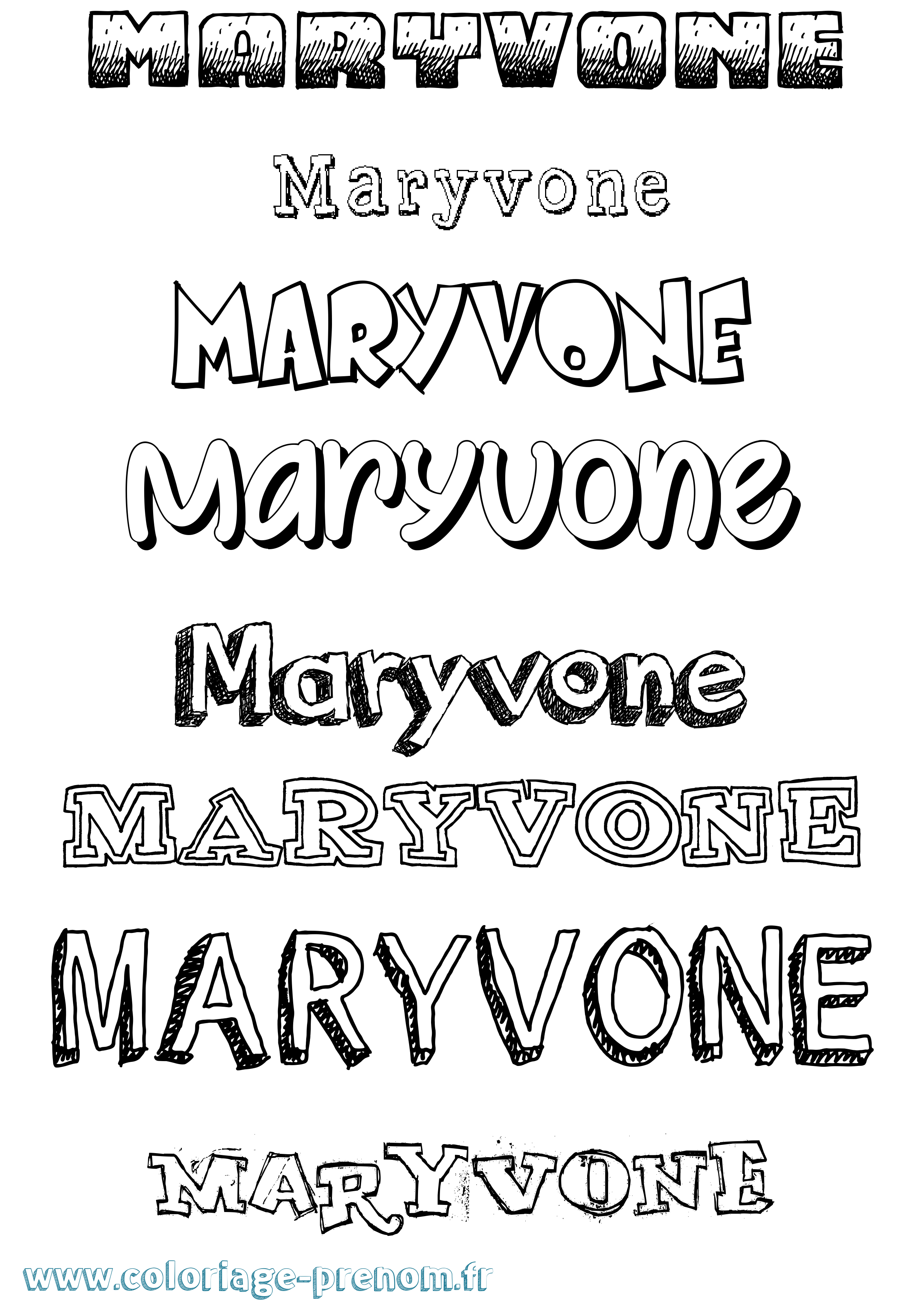 Coloriage Maryvone Dessiné Coloriage prénom Maryvone Dessiné