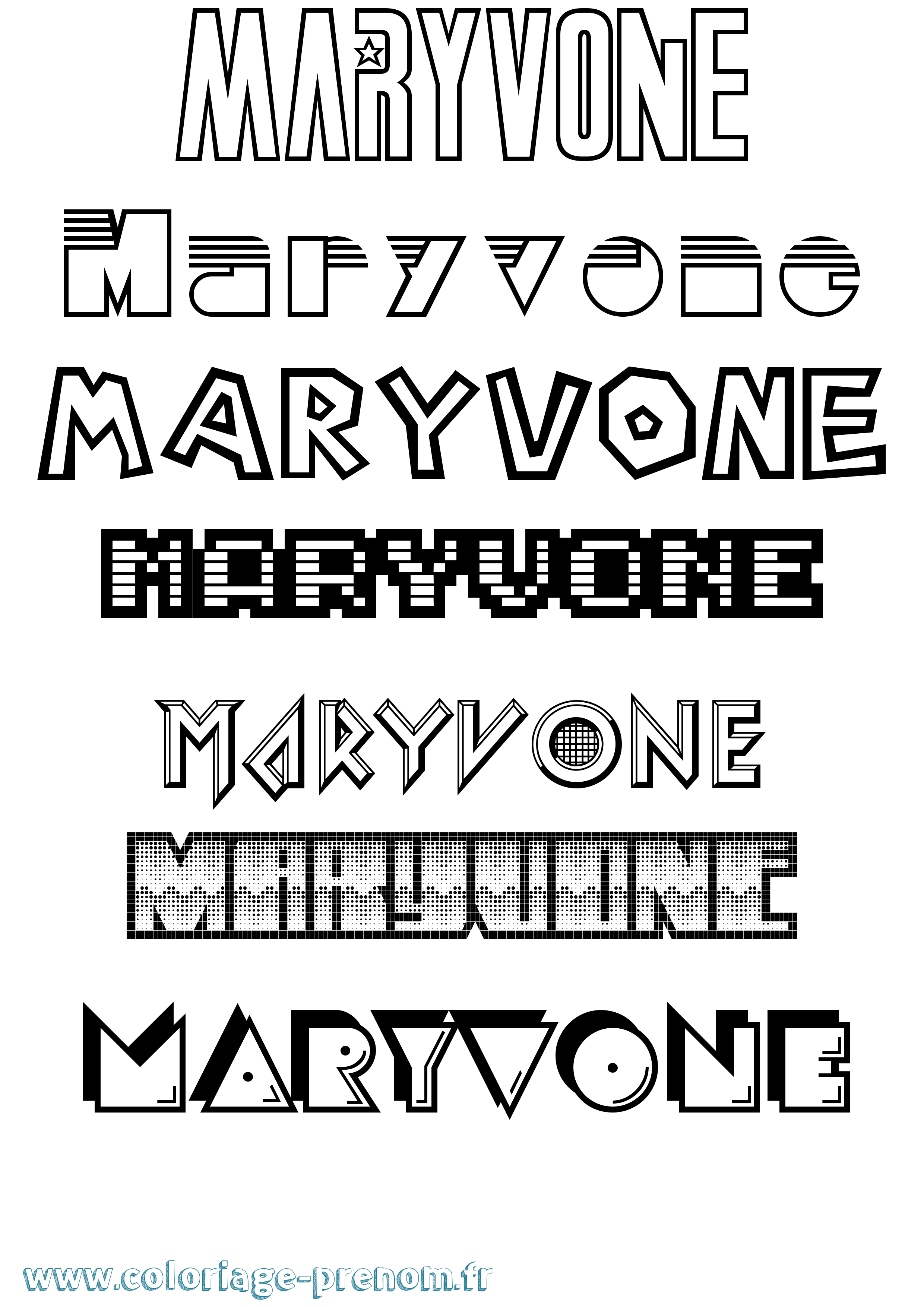 Coloriage Maryvone Jeux Vidéos Coloriage prénom Maryvone Jeux Vidéos