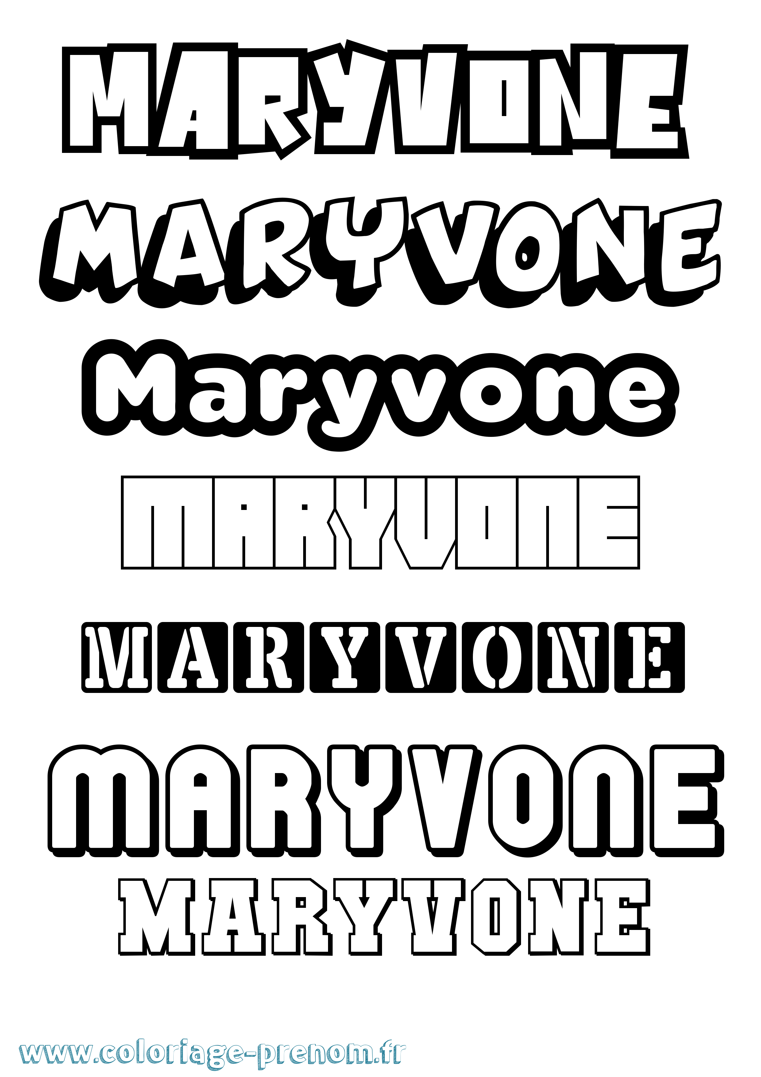 Coloriage Maryvone Simple Coloriage prénom Maryvone Simple