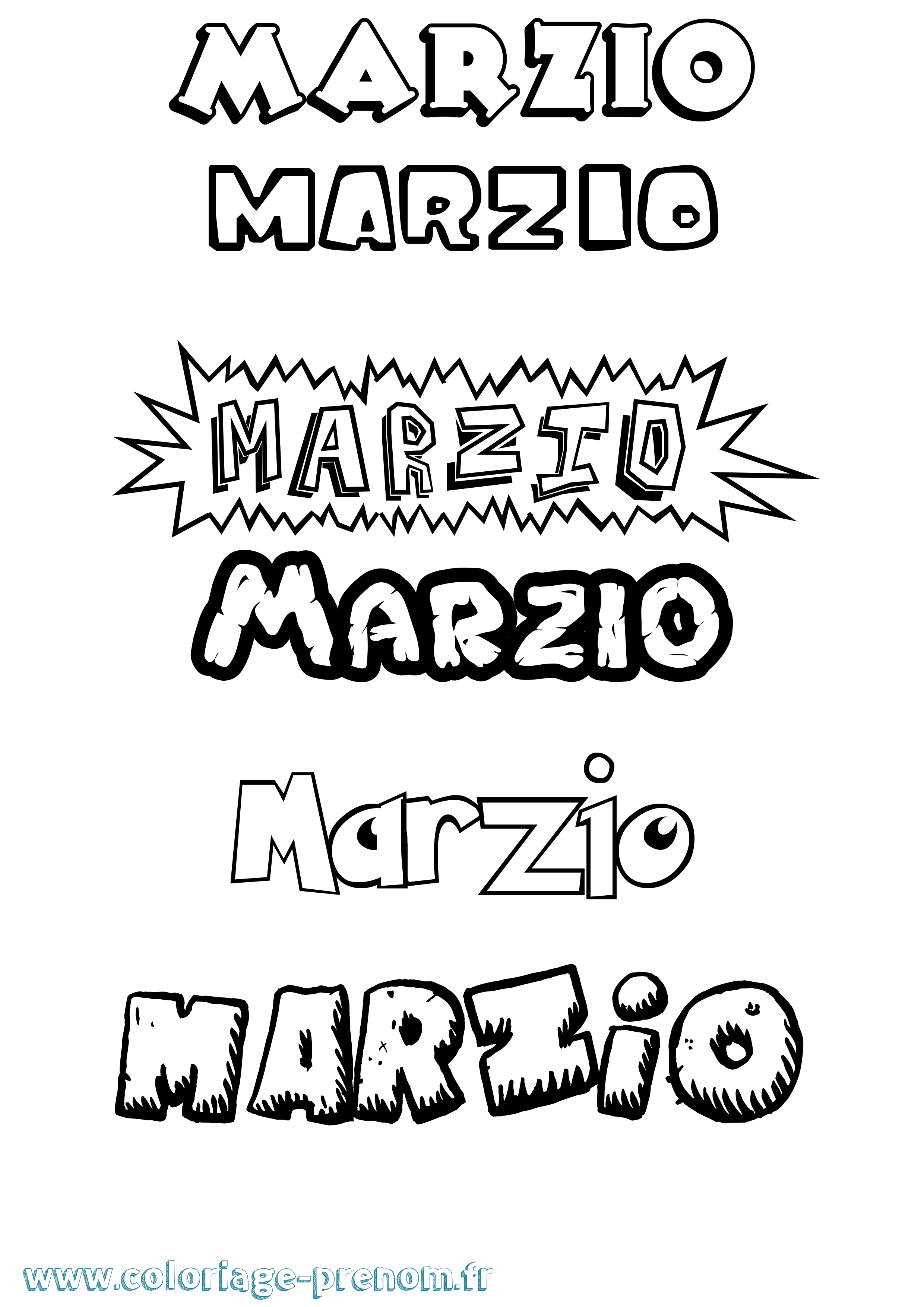 Coloriage Marzio Dessin Animé Coloriage prénom Marzio Dessin Animé