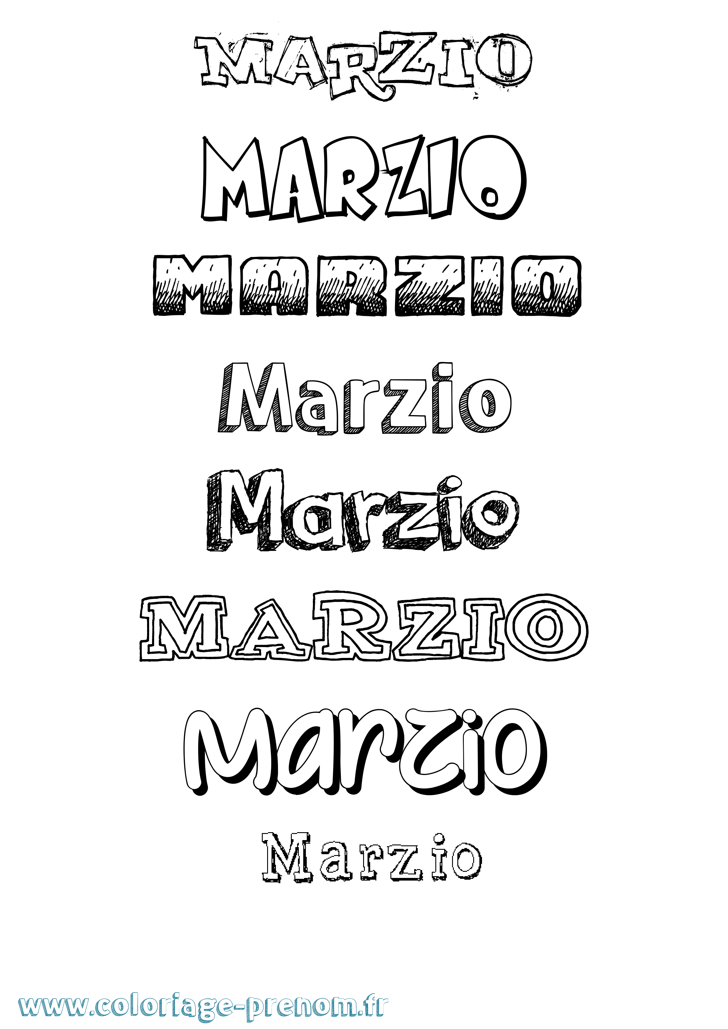 Coloriage Marzio Dessiné Coloriage prénom Marzio Dessiné