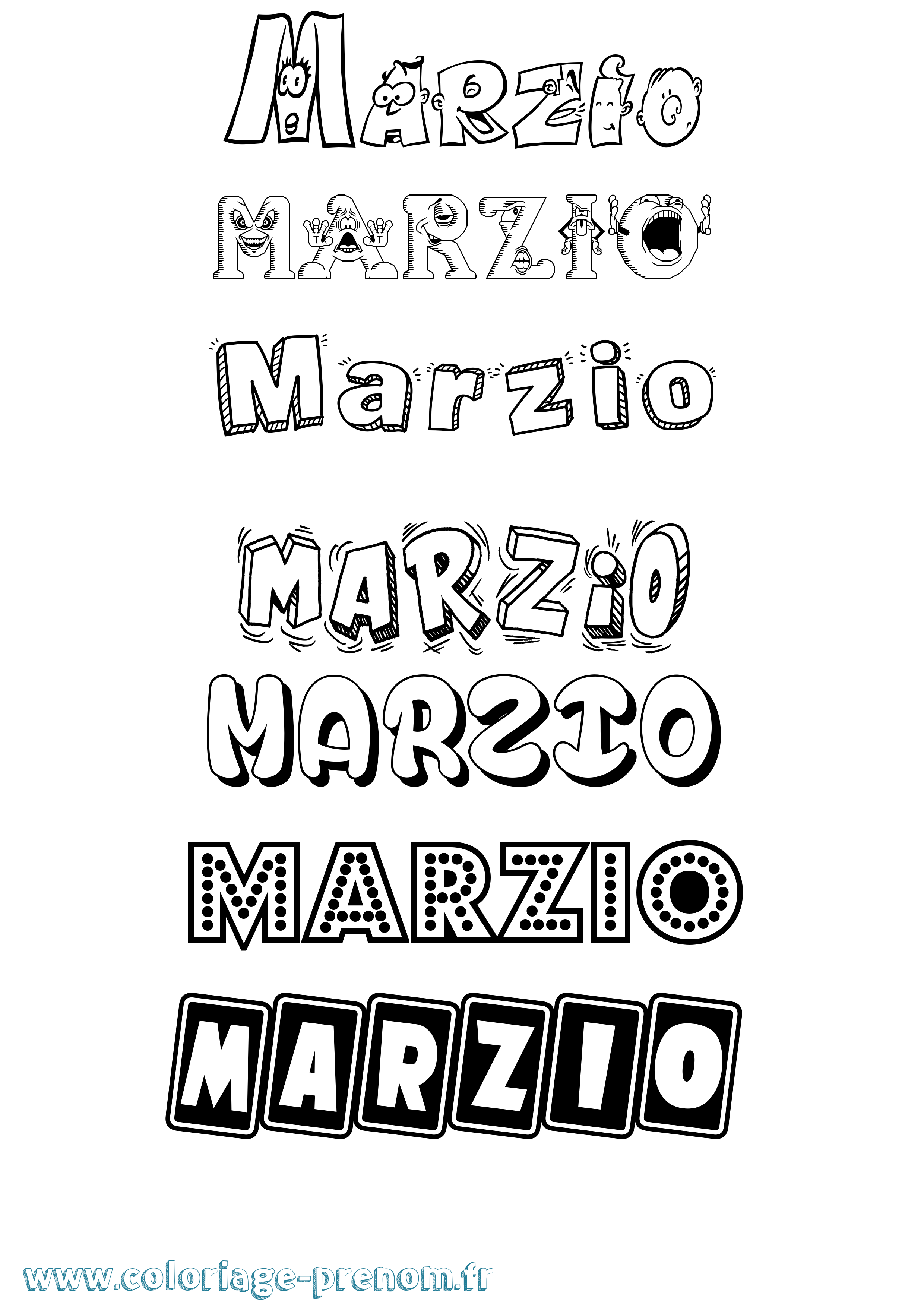 Coloriage Marzio Fun Coloriage prénom Marzio Fun