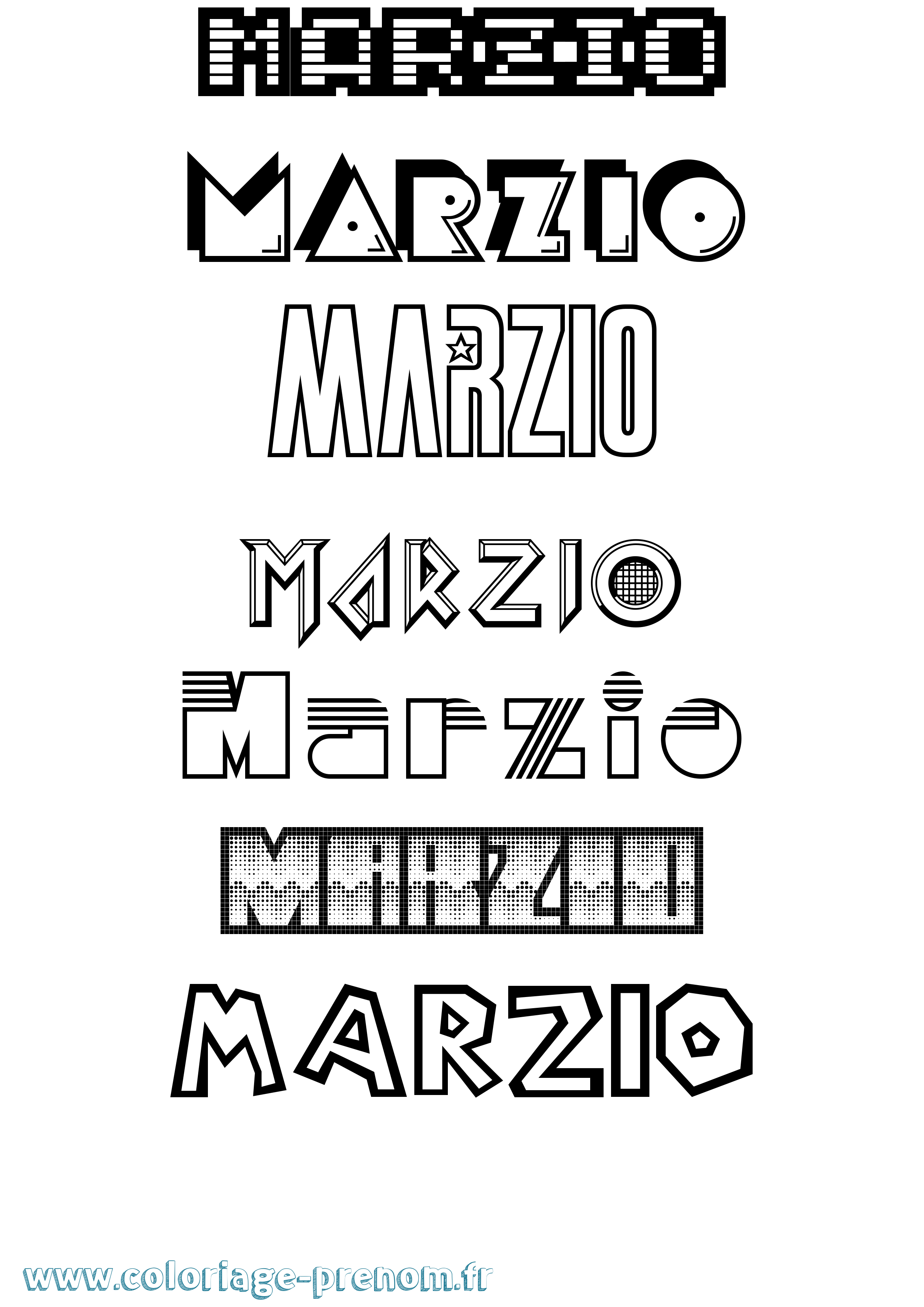 Coloriage Marzio Jeux Vidéos Coloriage prénom Marzio Jeux Vidéos