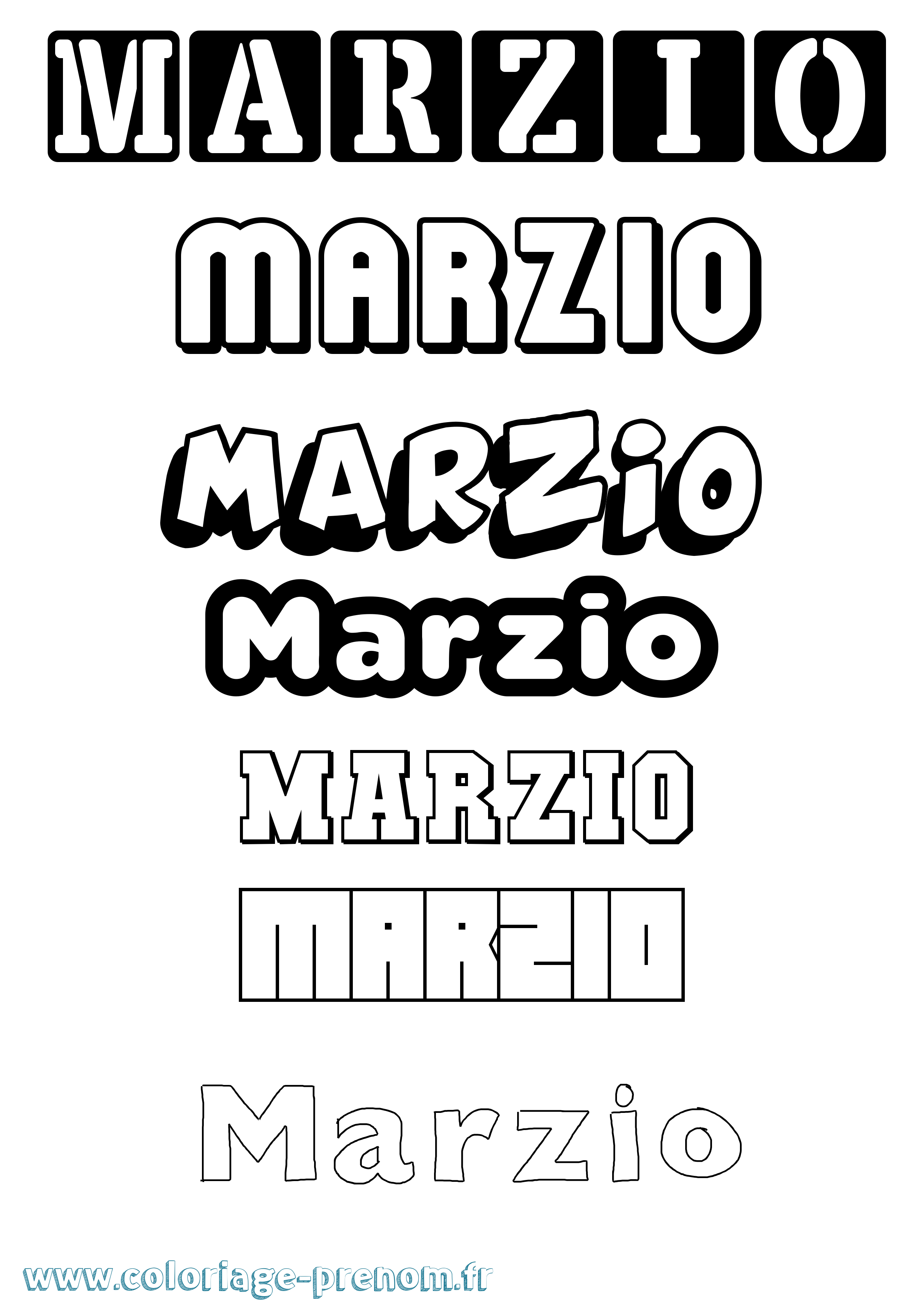 Coloriage Marzio Simple Coloriage prénom Marzio Simple