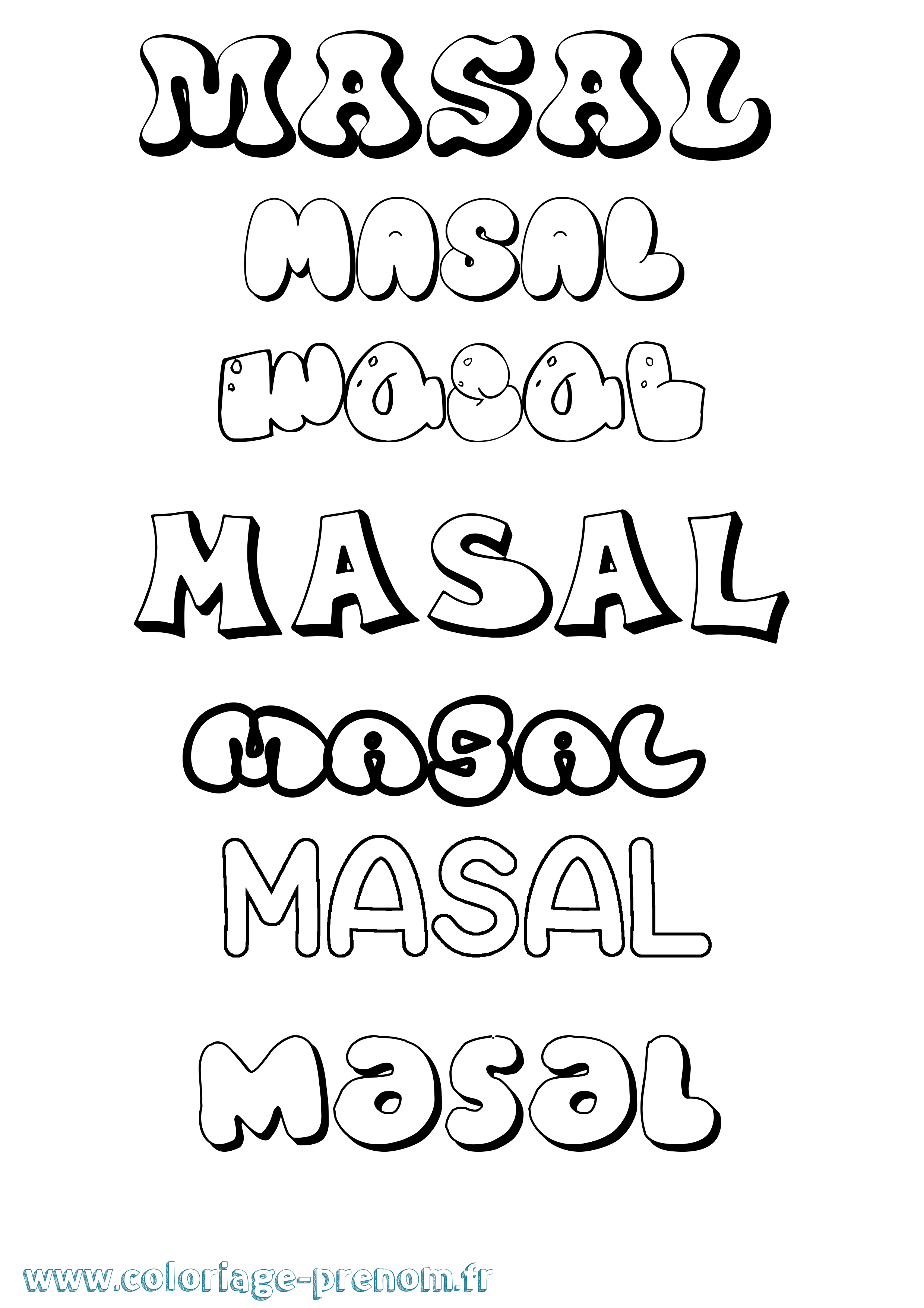 Coloriage Masal Bubble Coloriage prénom Masal Bubble