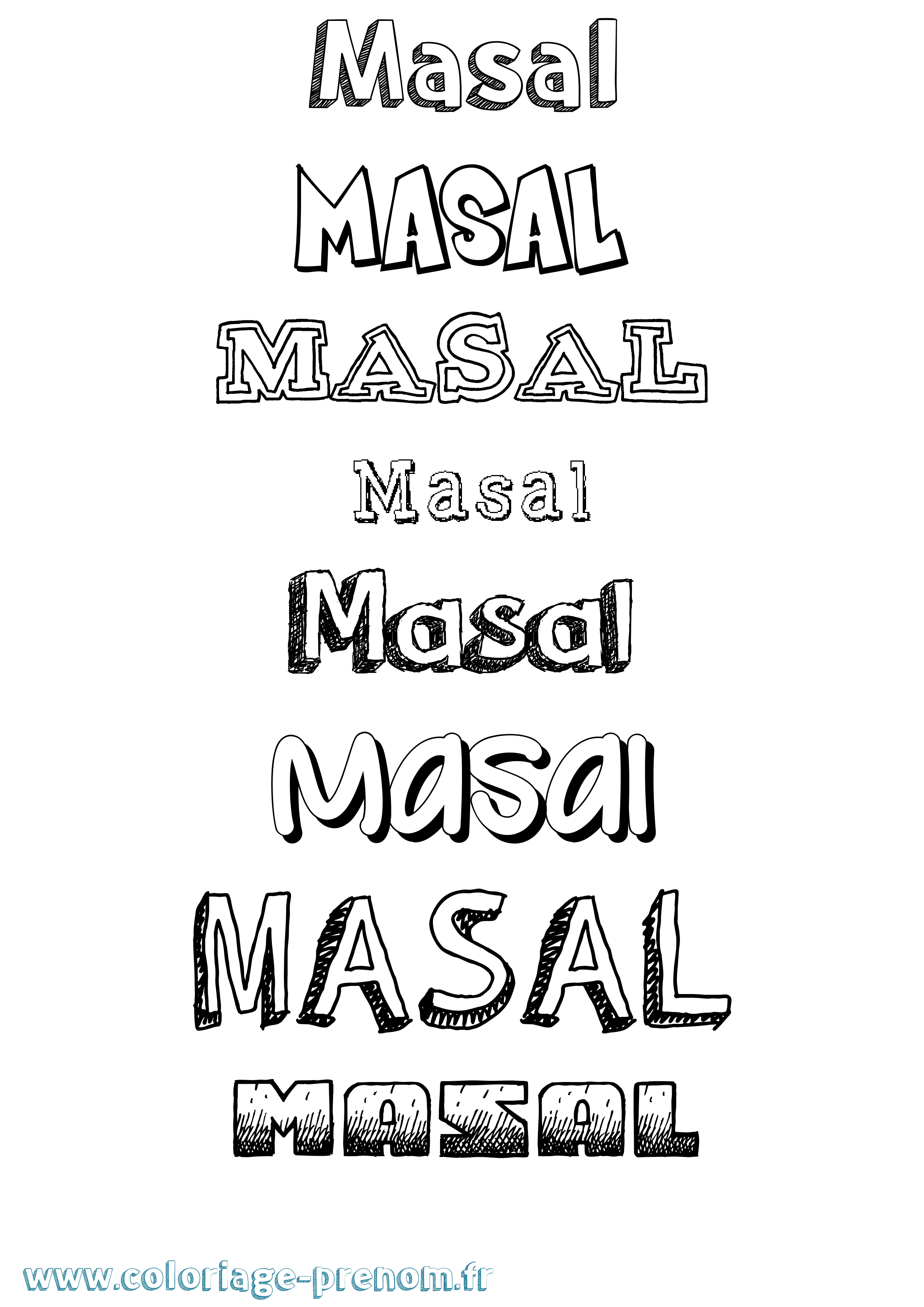 Coloriage Masal Dessiné Coloriage prénom Masal Dessiné