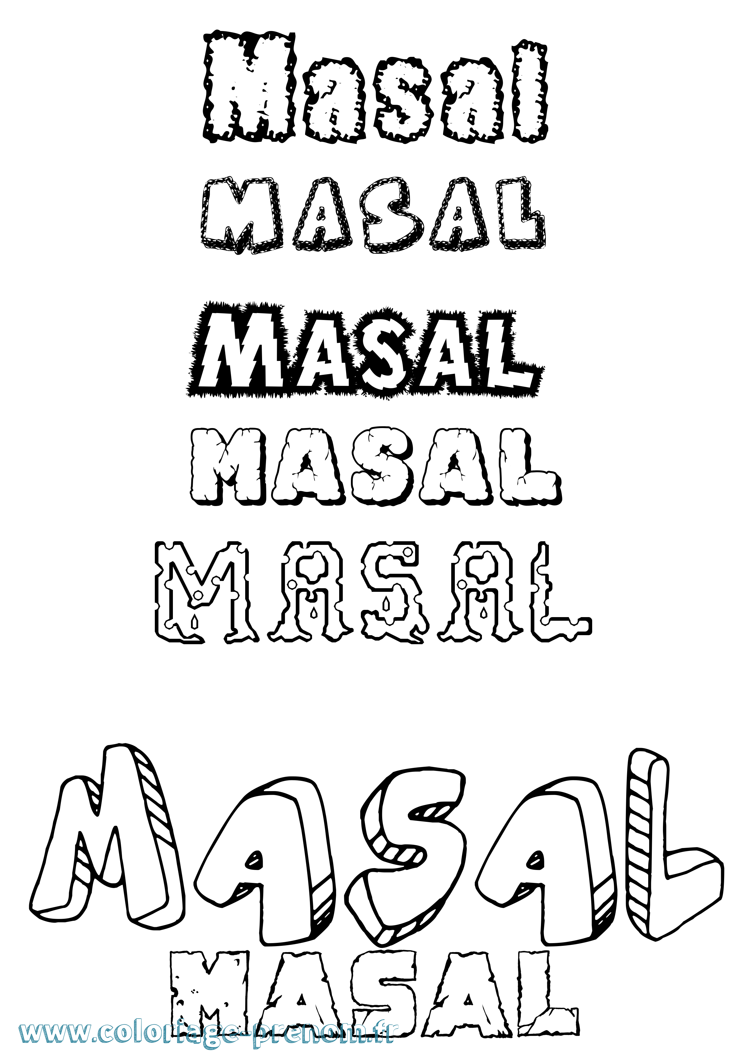 Coloriage Masal Destructuré Coloriage prénom Masal Destructuré