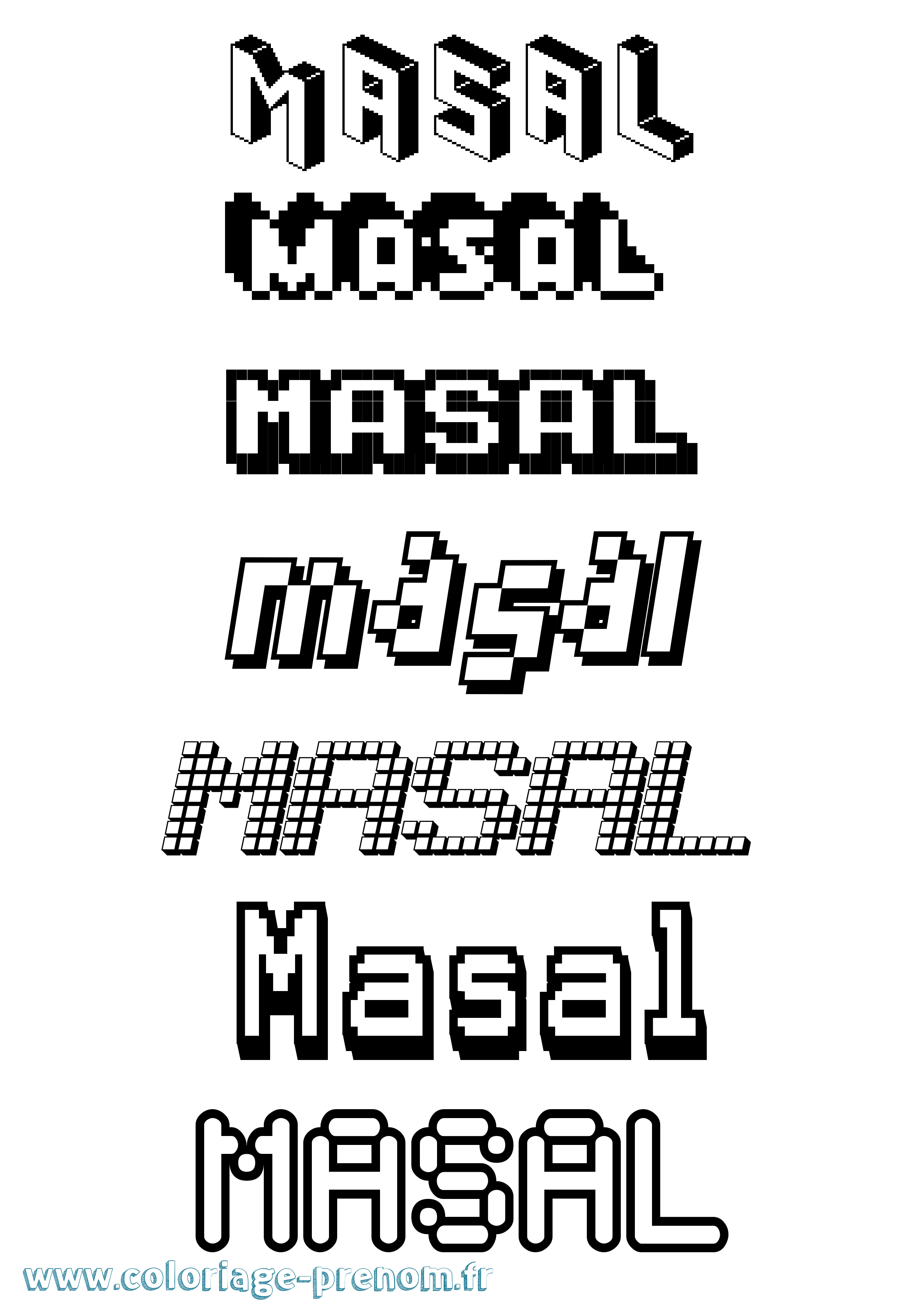 Coloriage Masal Pixel Coloriage prénom Masal Pixel